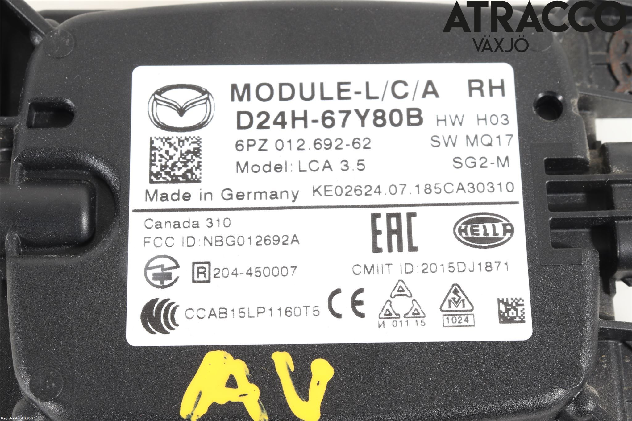 Mazda CX-3 Sensor Kollisjonsbeskyttelse