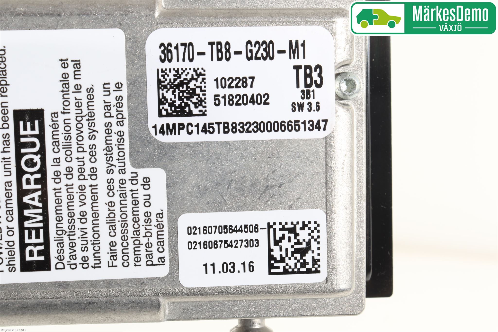Honda CIVIC 12-16 Sensor Kollisjonsbeskyttelse