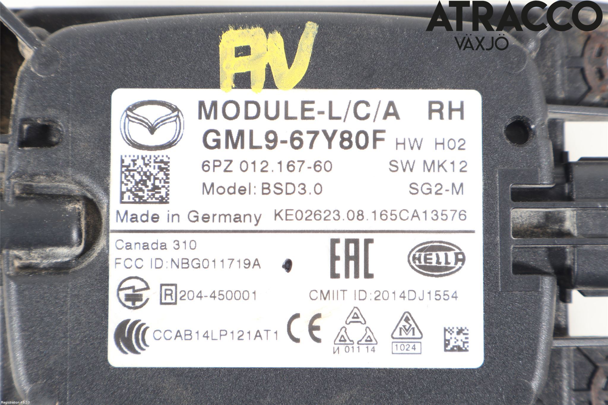 Mazda 6 13- Sensor Kollisjonsbeskyttelse