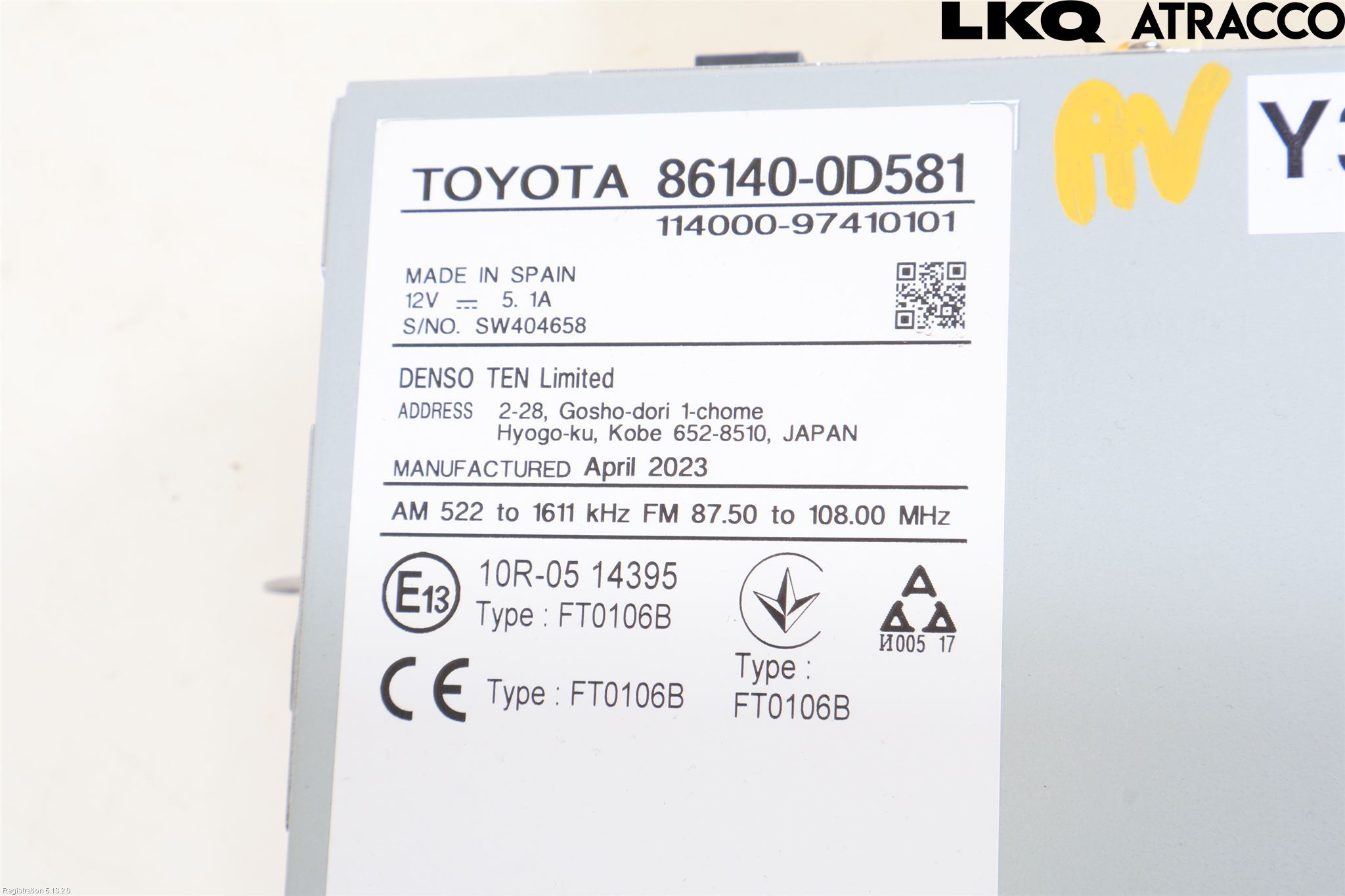 Toyota YARIS XP21 20- Stereo Radio Med Cd