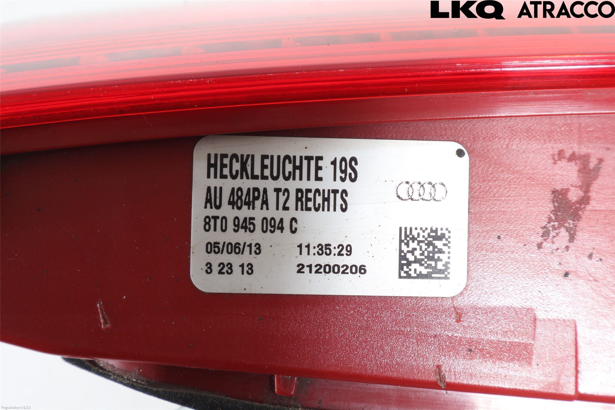 Audi A5 07-16 Baklykt Høyre  På Luke(Indre)