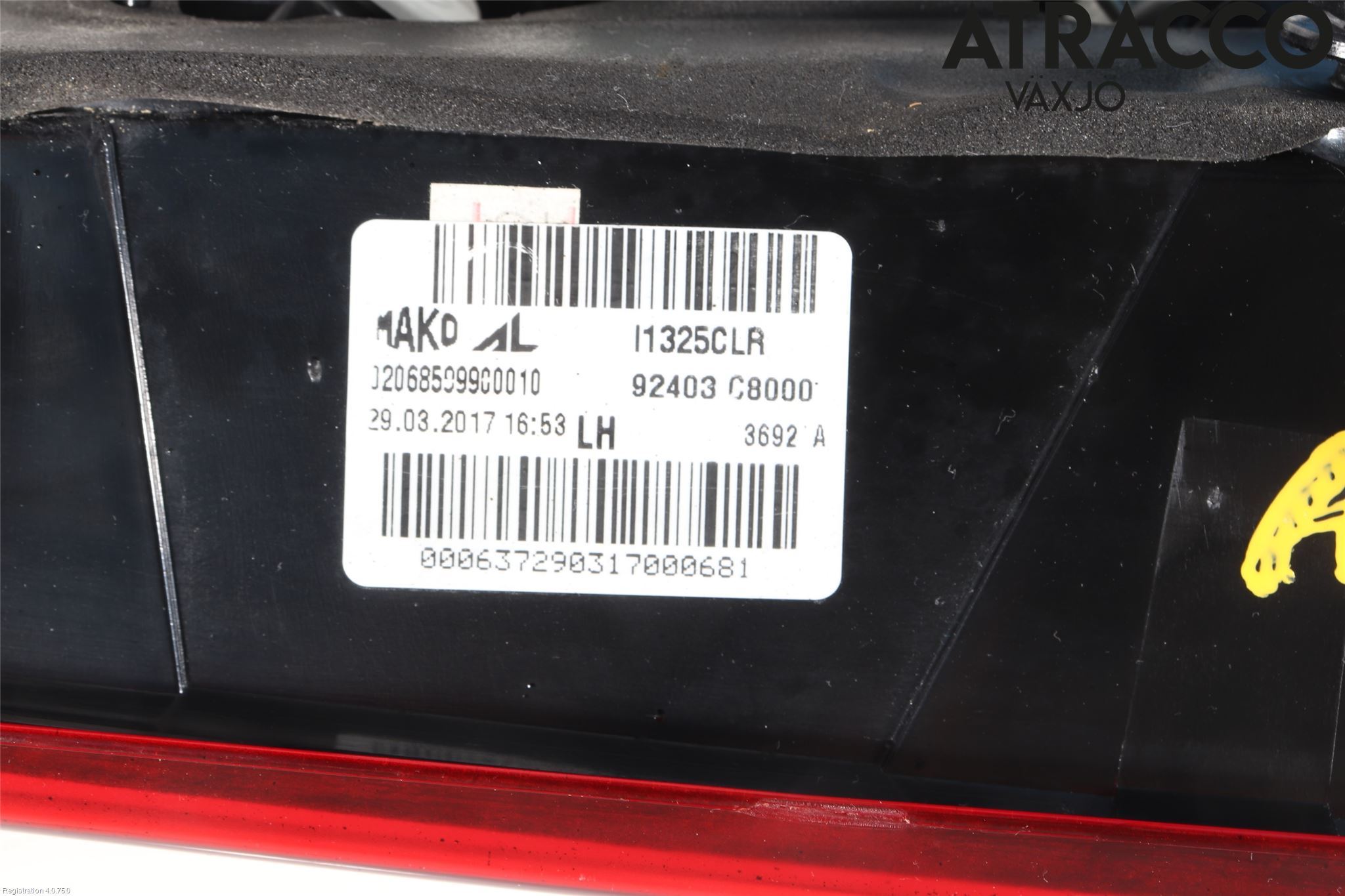Hyundai i20 GB 15-20 Baklykt Venstre  På Luke(Indre
