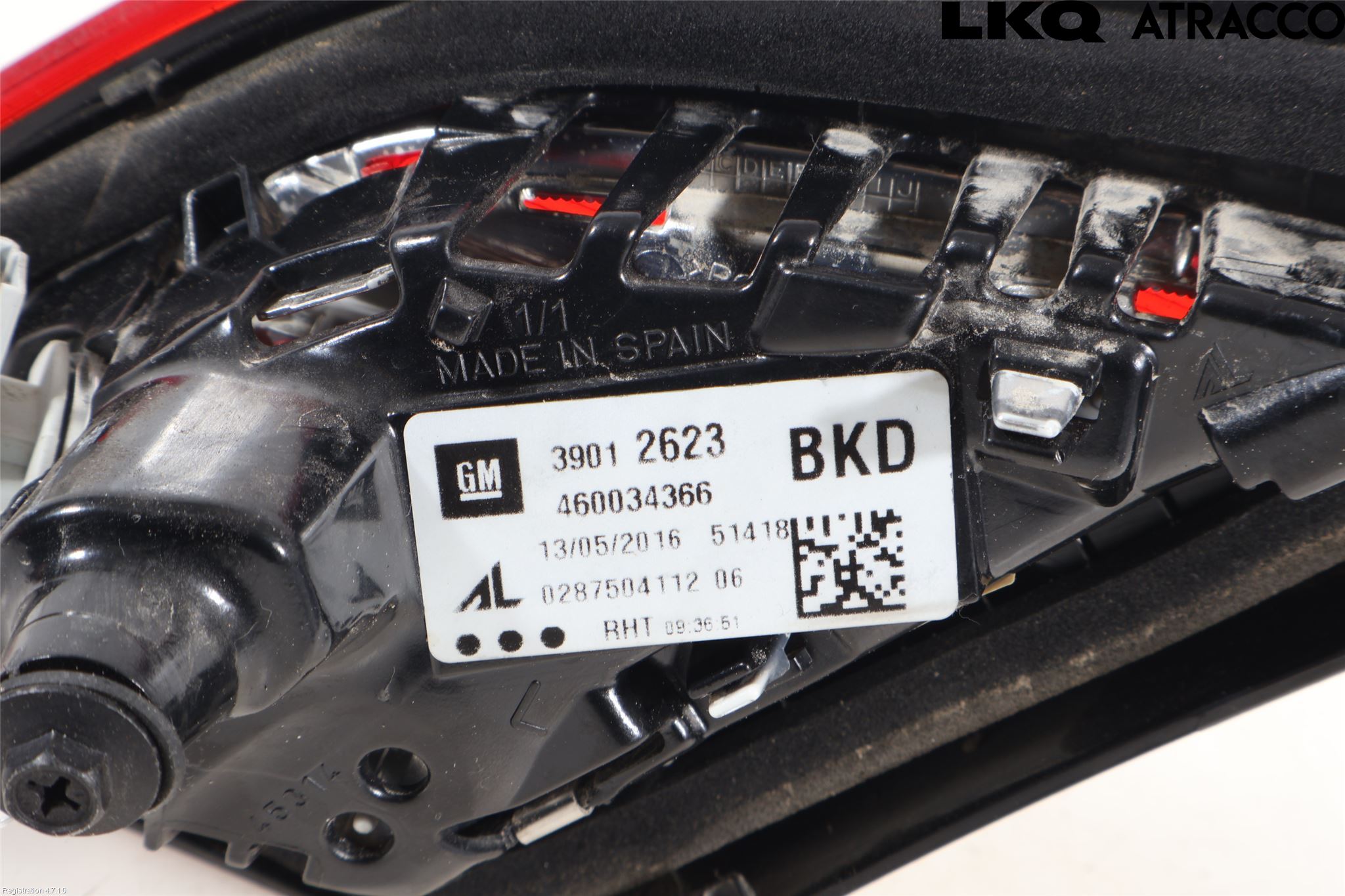 Opel CORSA E 15-19 Baklykt Venstre  På Luke(Indre