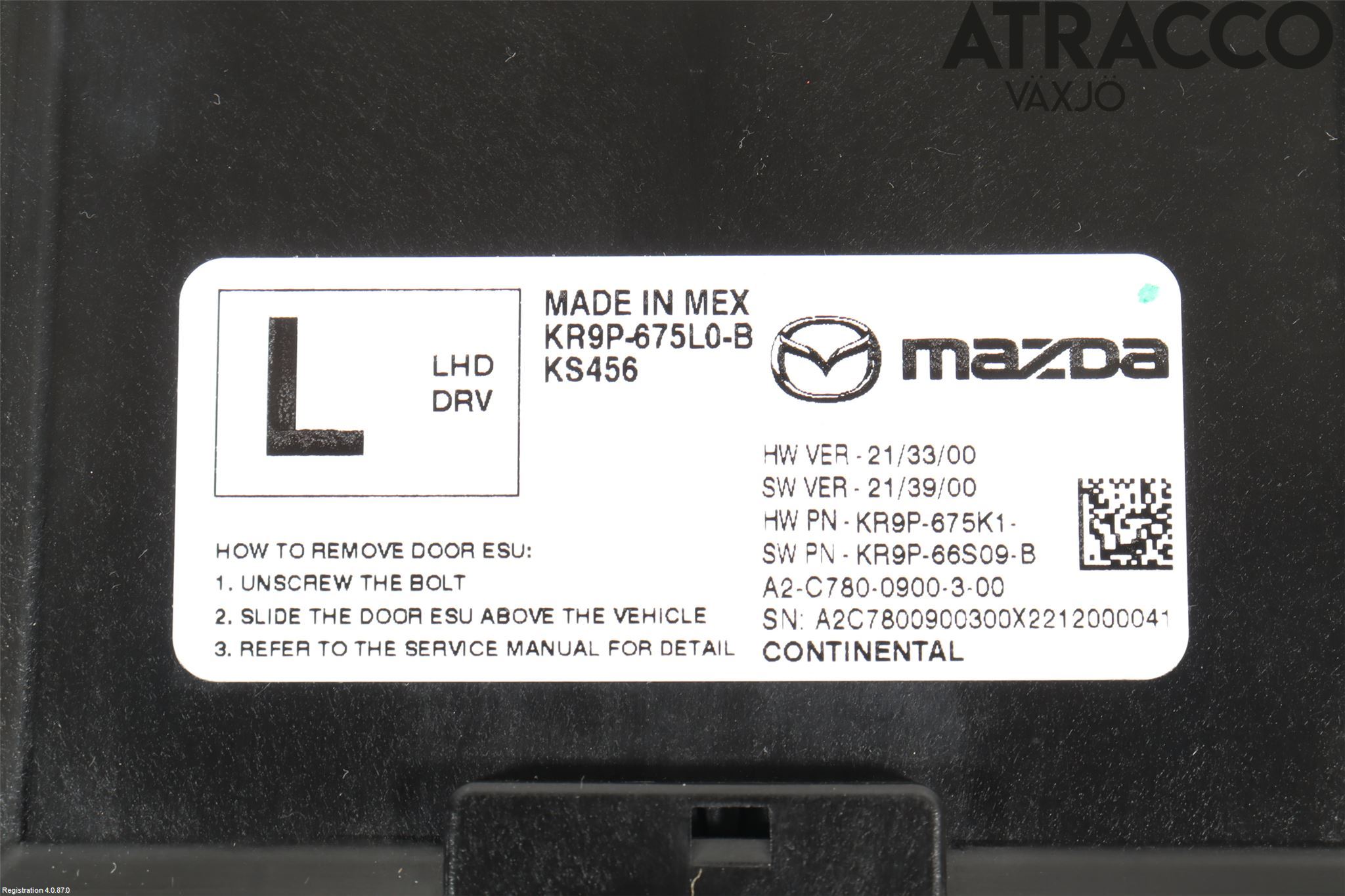 Mazda CX-60 22- Styreenhet Dør