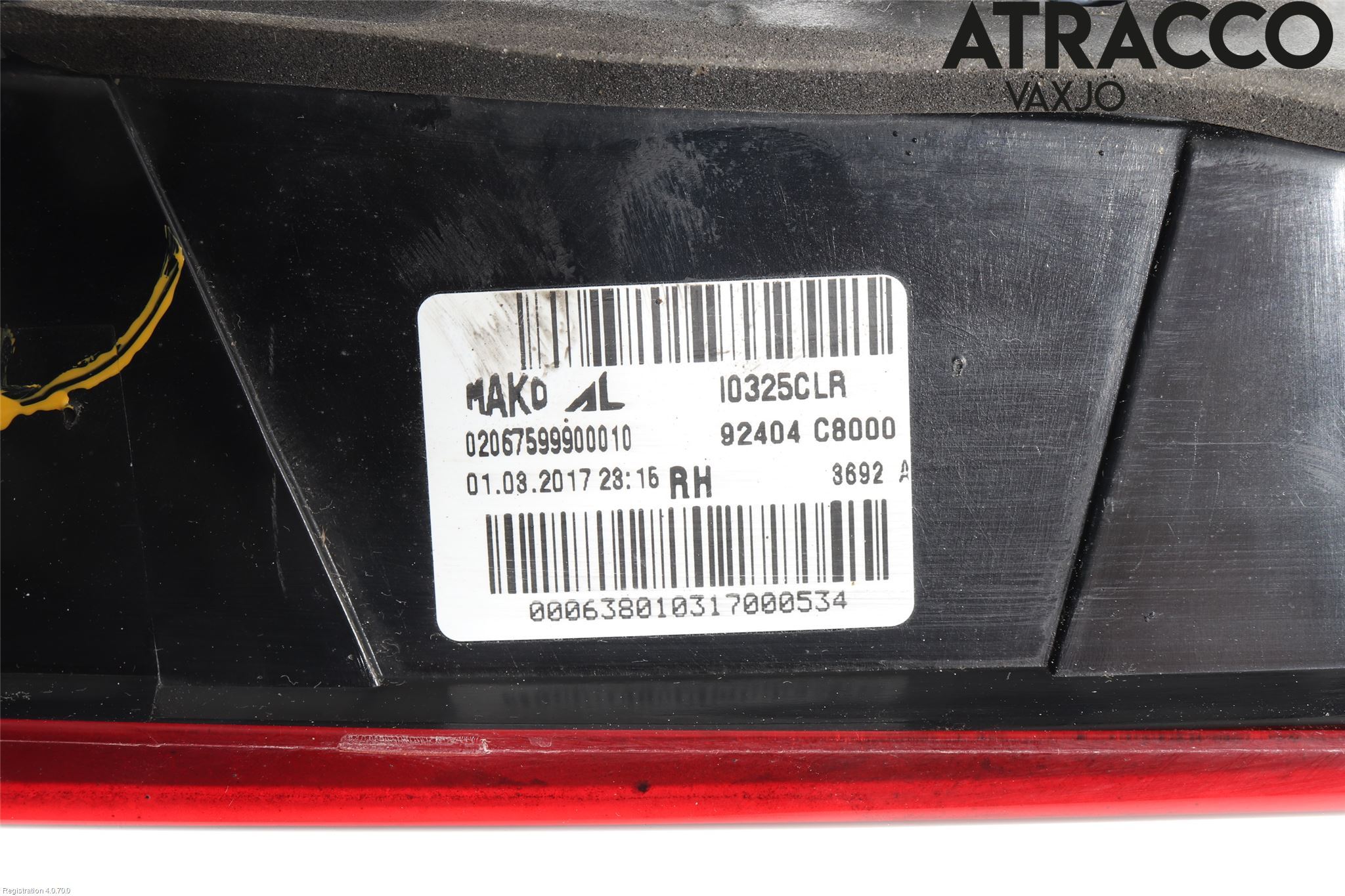 Hyundai i20 GB 15-20 Baklykt Høyre  På Luke(Indre)