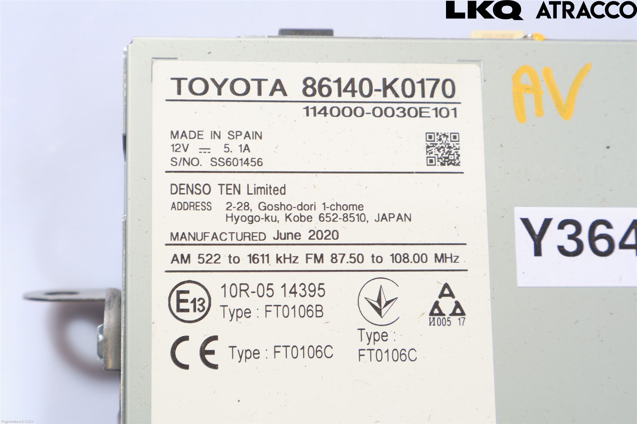 Toyota YARIS XP21 20- Stereo Radio Med Cd