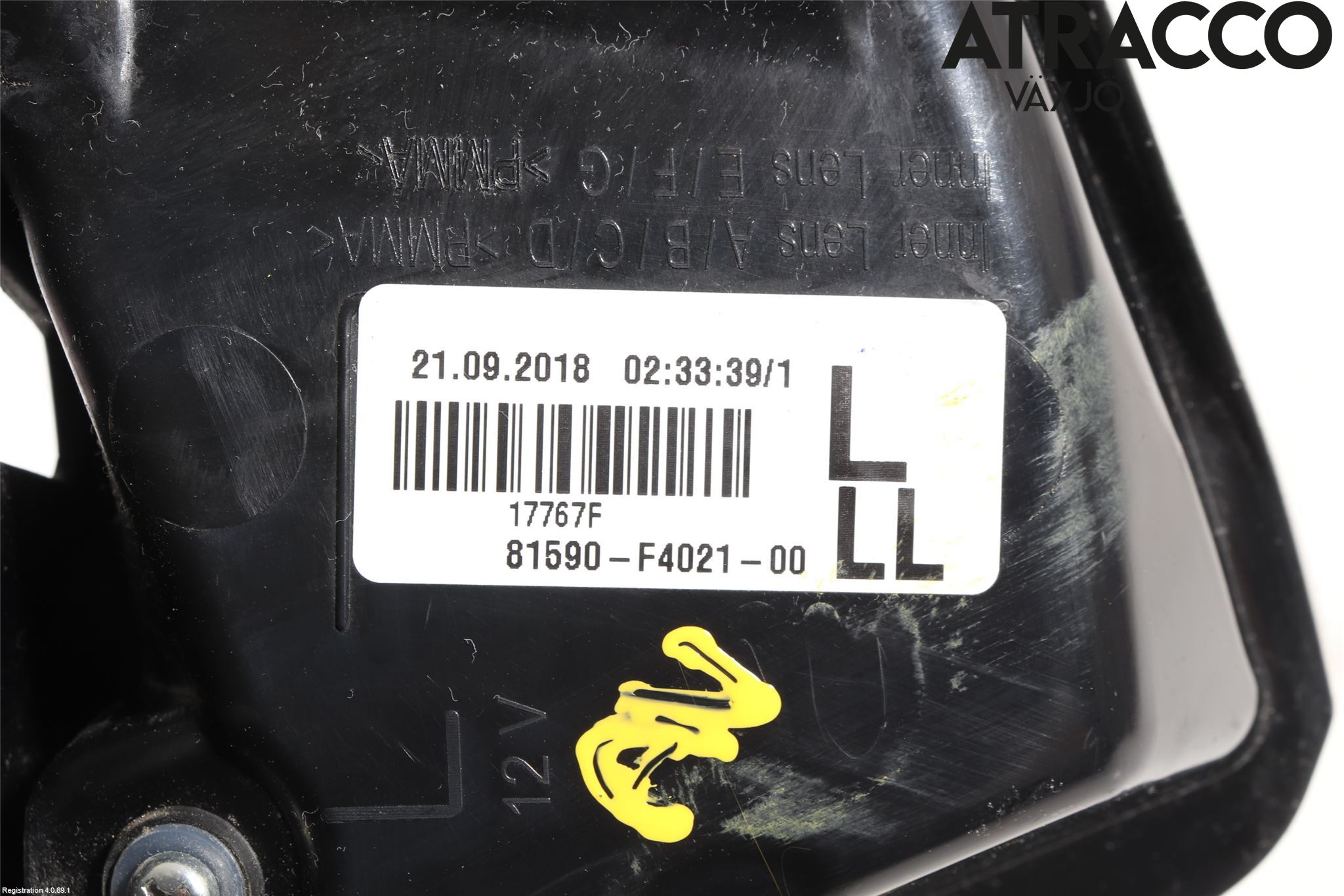 Toyota C-HR 16-23 Baklykt Venstre  På Luke(Indre