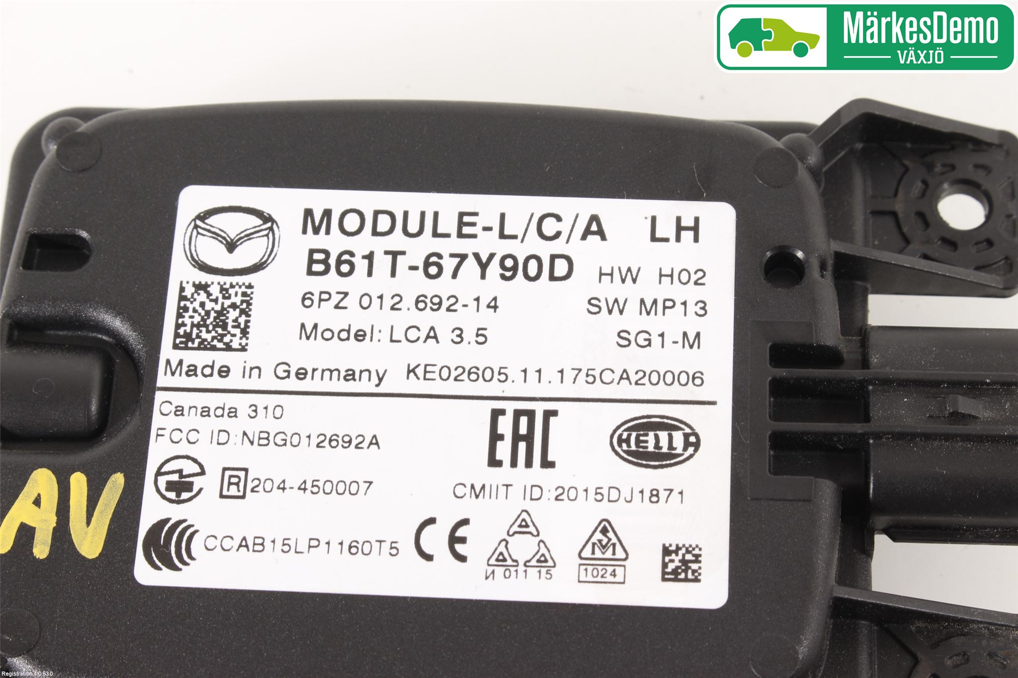 Mazda 3 III 14-19 Sensor Kollisjonsbeskyttelse