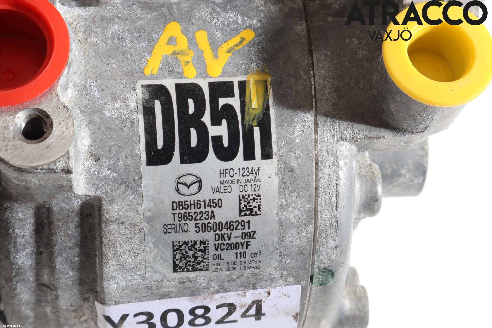 Mazda 2 (DJ) 15-22 Varme Ac Kompressor