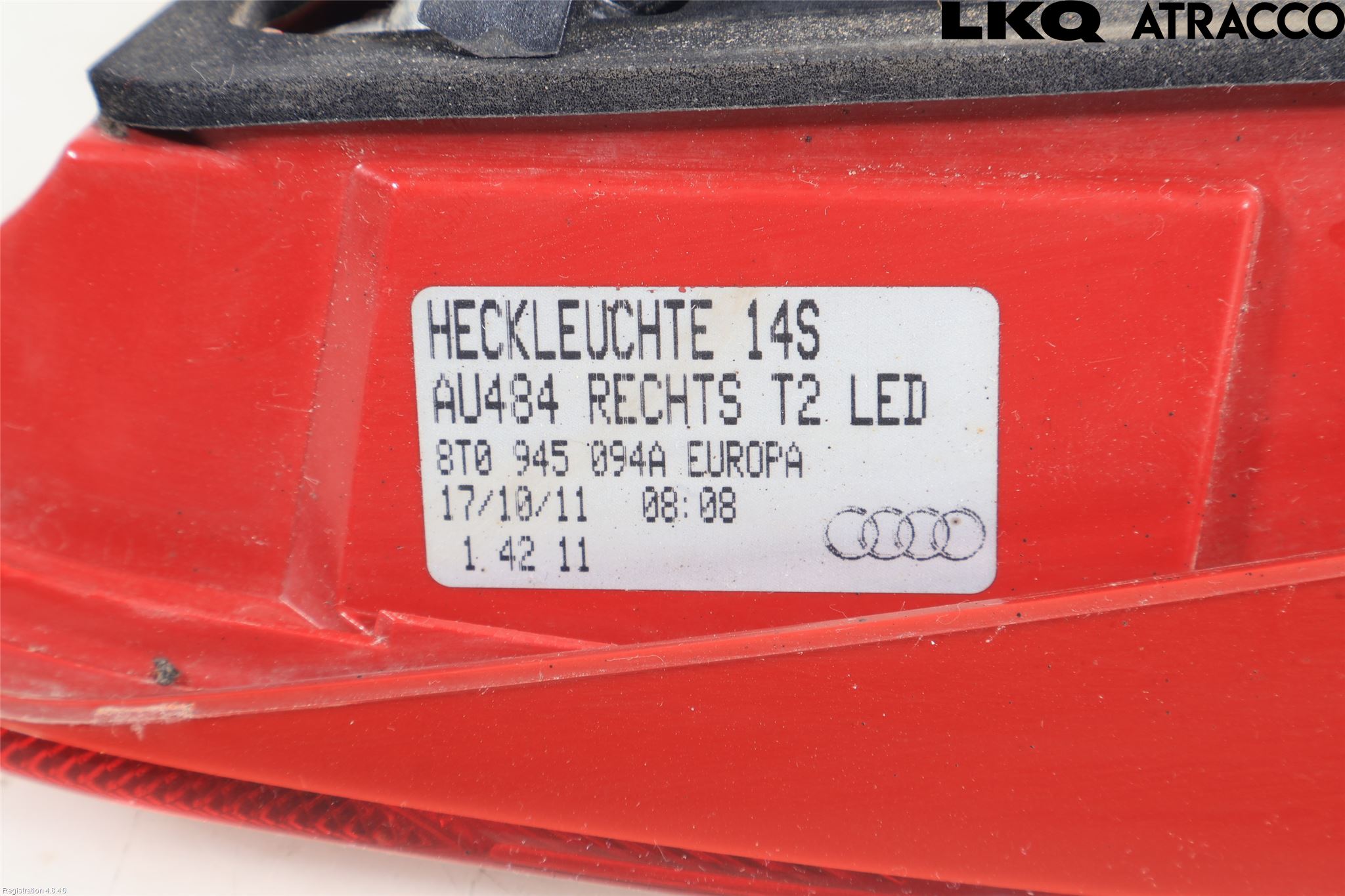 Audi A5 07-16 Baklykt Høyre  På Luke(Indre)