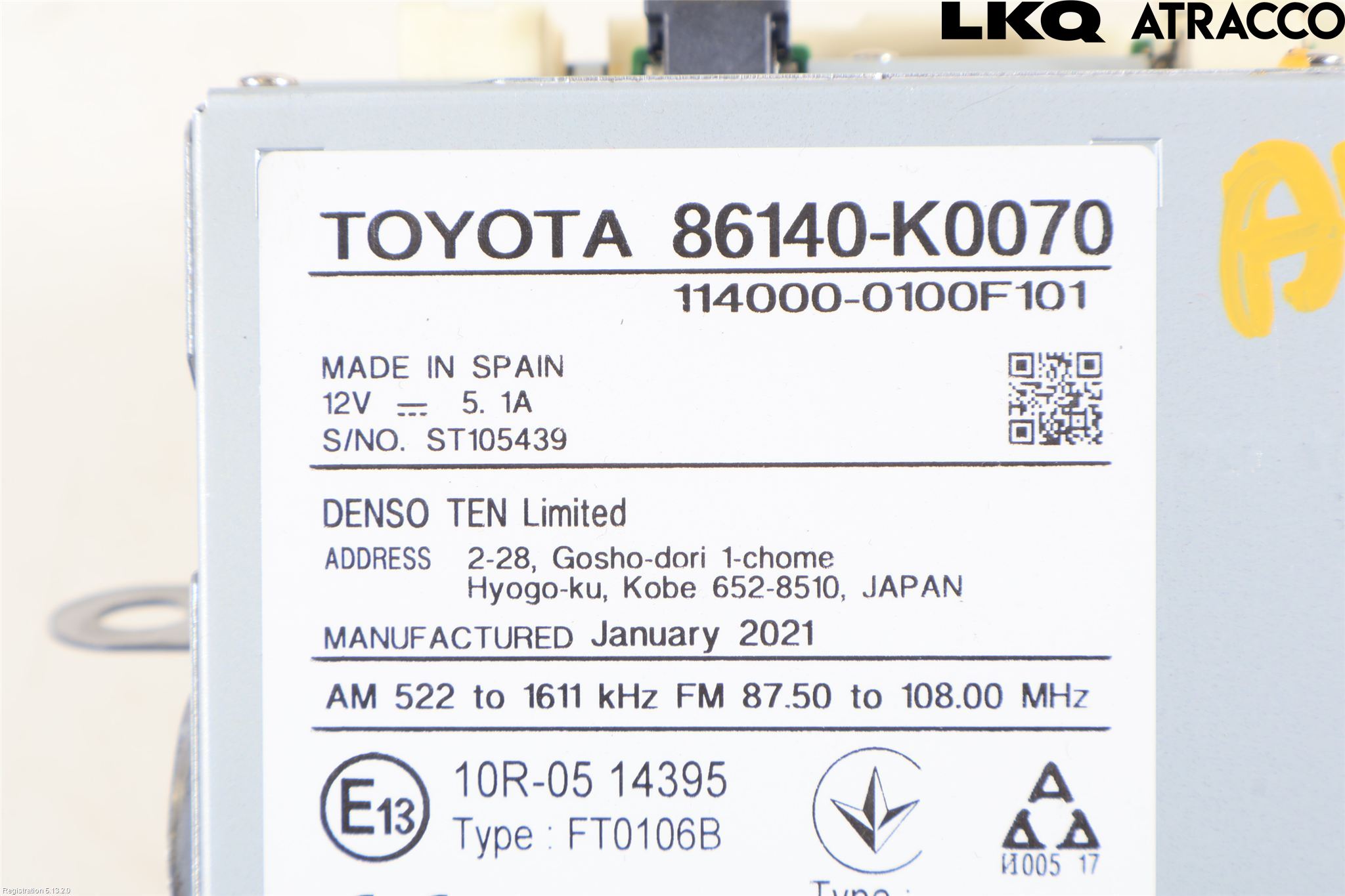 Toyota YARIS XP21 20- Stereo Radio Med Cd