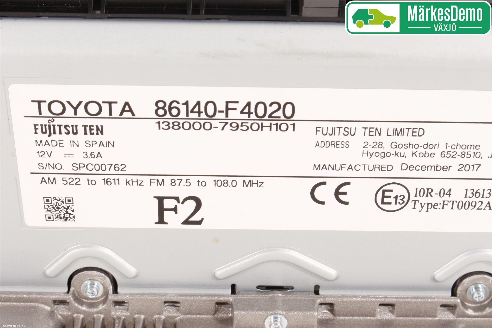 Toyota C-HR 16-23 Stereo Radio Med Cd