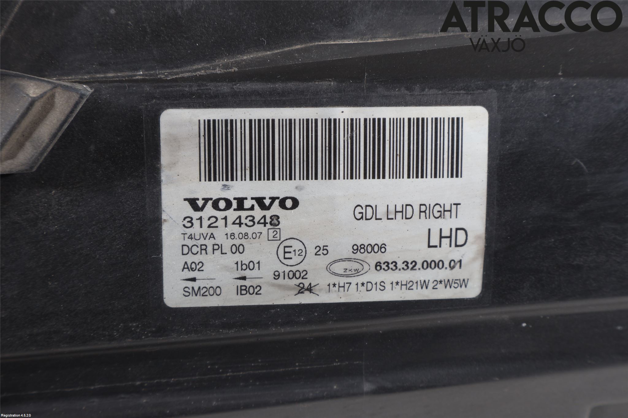 Volvo V70 08-13 Frontlykt Høyre