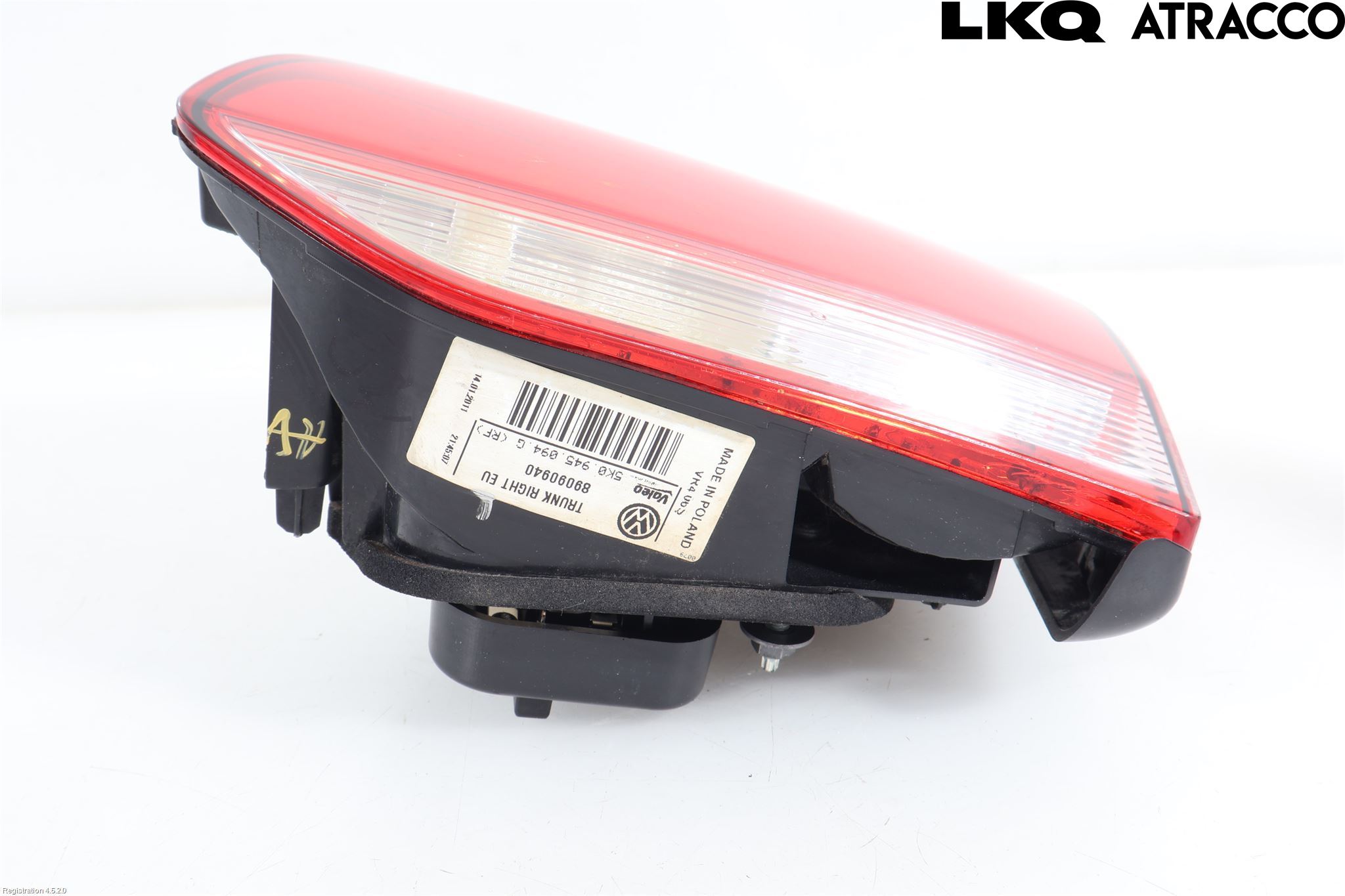 Volkswagen VW GOLF VI 09-13 Baklykt Høyre  På Luke(Indre)