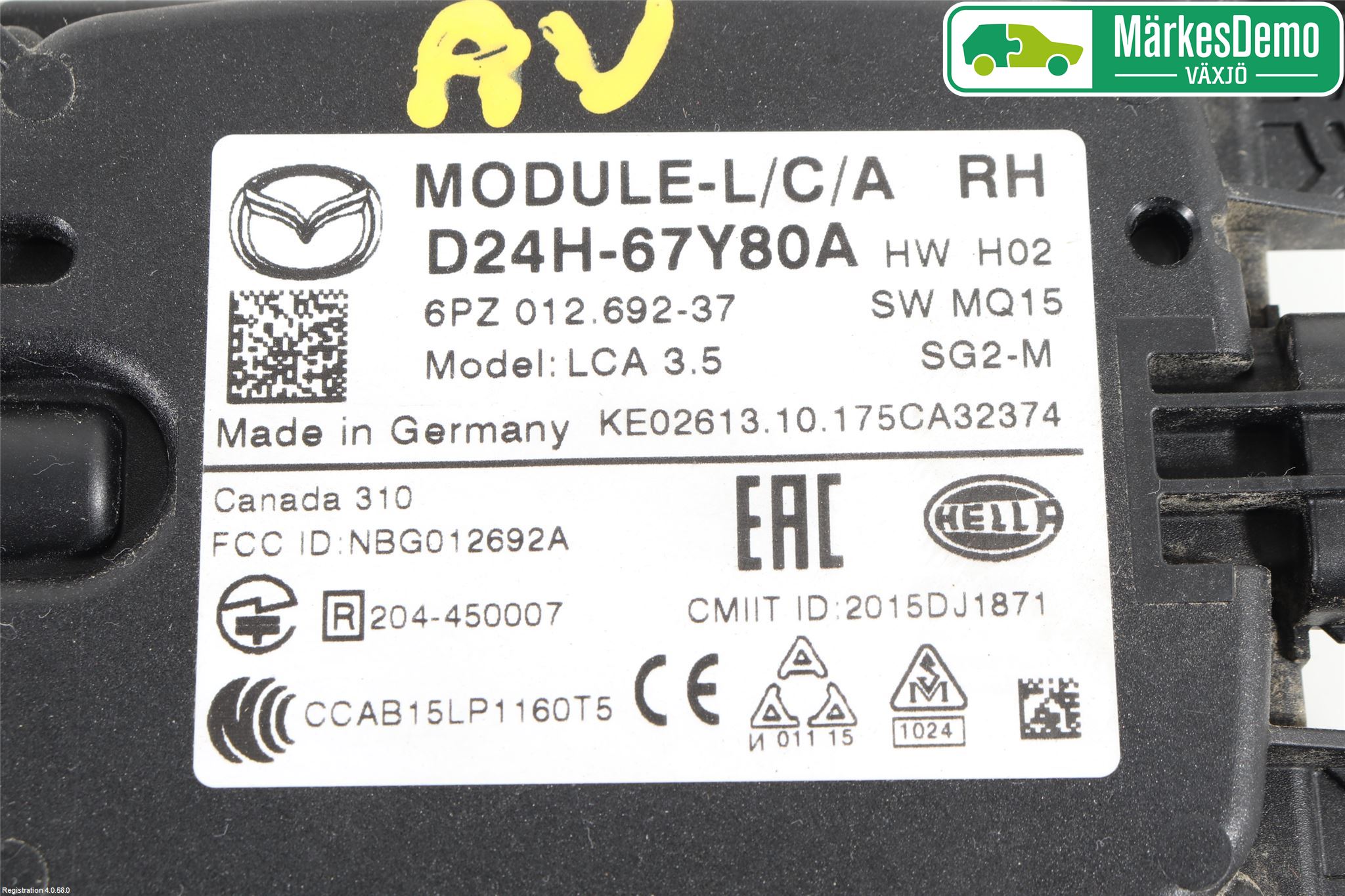 Mazda CX-3 Sensor Kollisjonsbeskyttelse