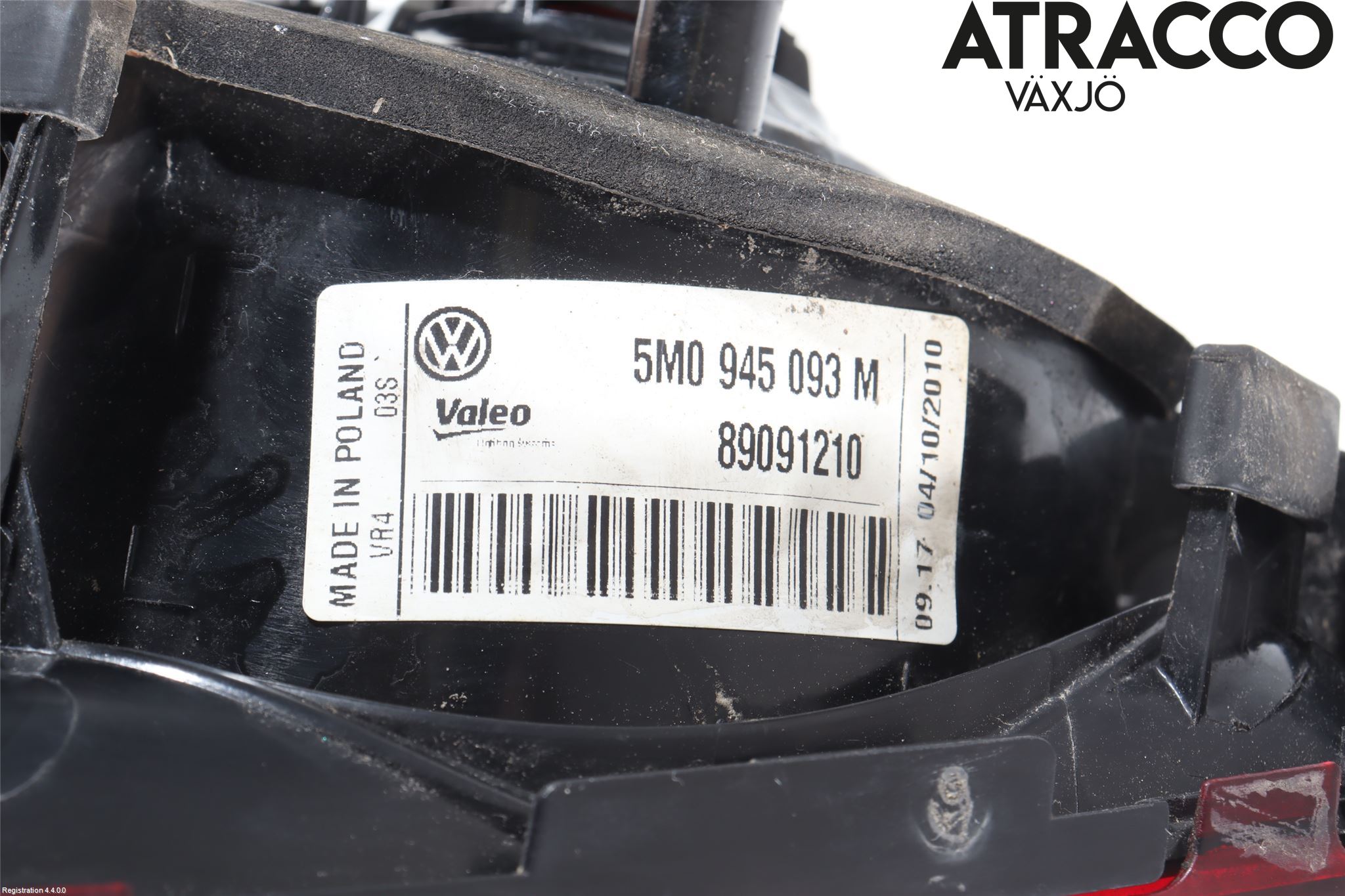 Volkswagen VW GOLF PLUS/CROSS GOLF 04-14 Baklykt Venstre  På Luke(Indre