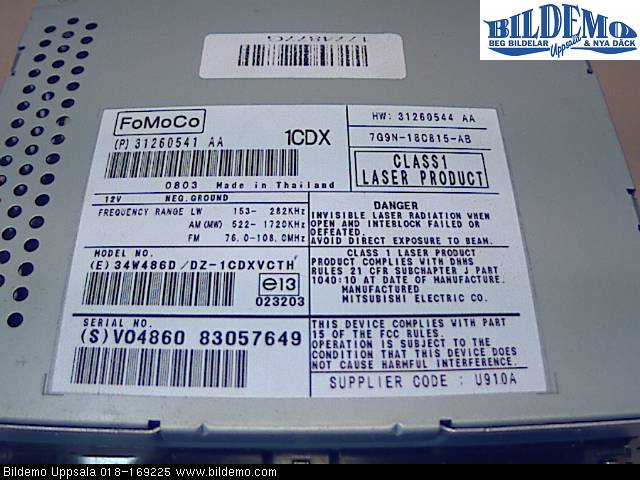 Volvo V70 08-13 Stereo Radio Med Cd