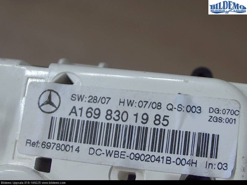 Mercedes-Benz MB B-KLASS (W245) 05-12 Varme Ac Betjening-Display
