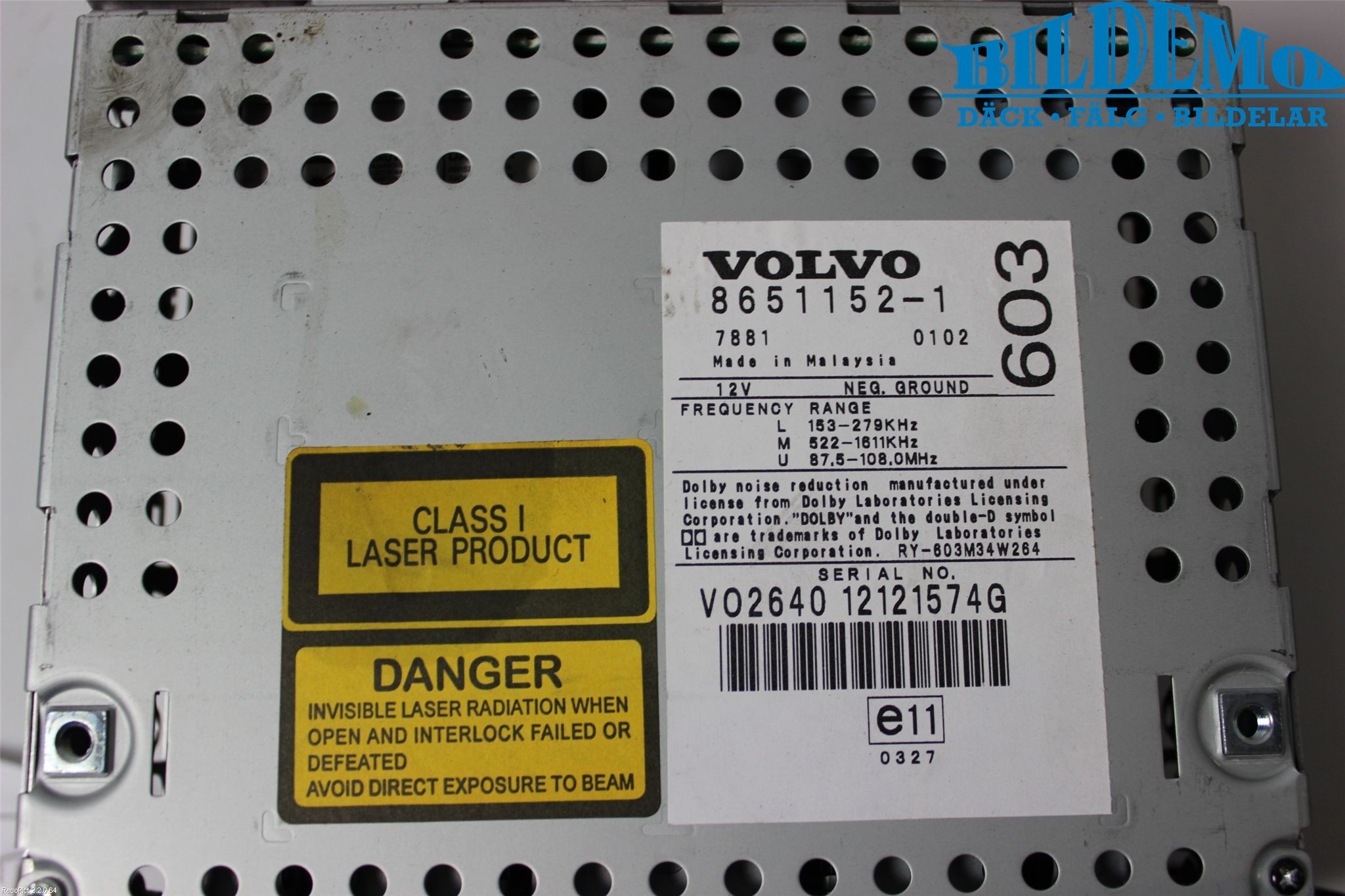 Volvo S60 01-04 Stereo Radio Med Cd