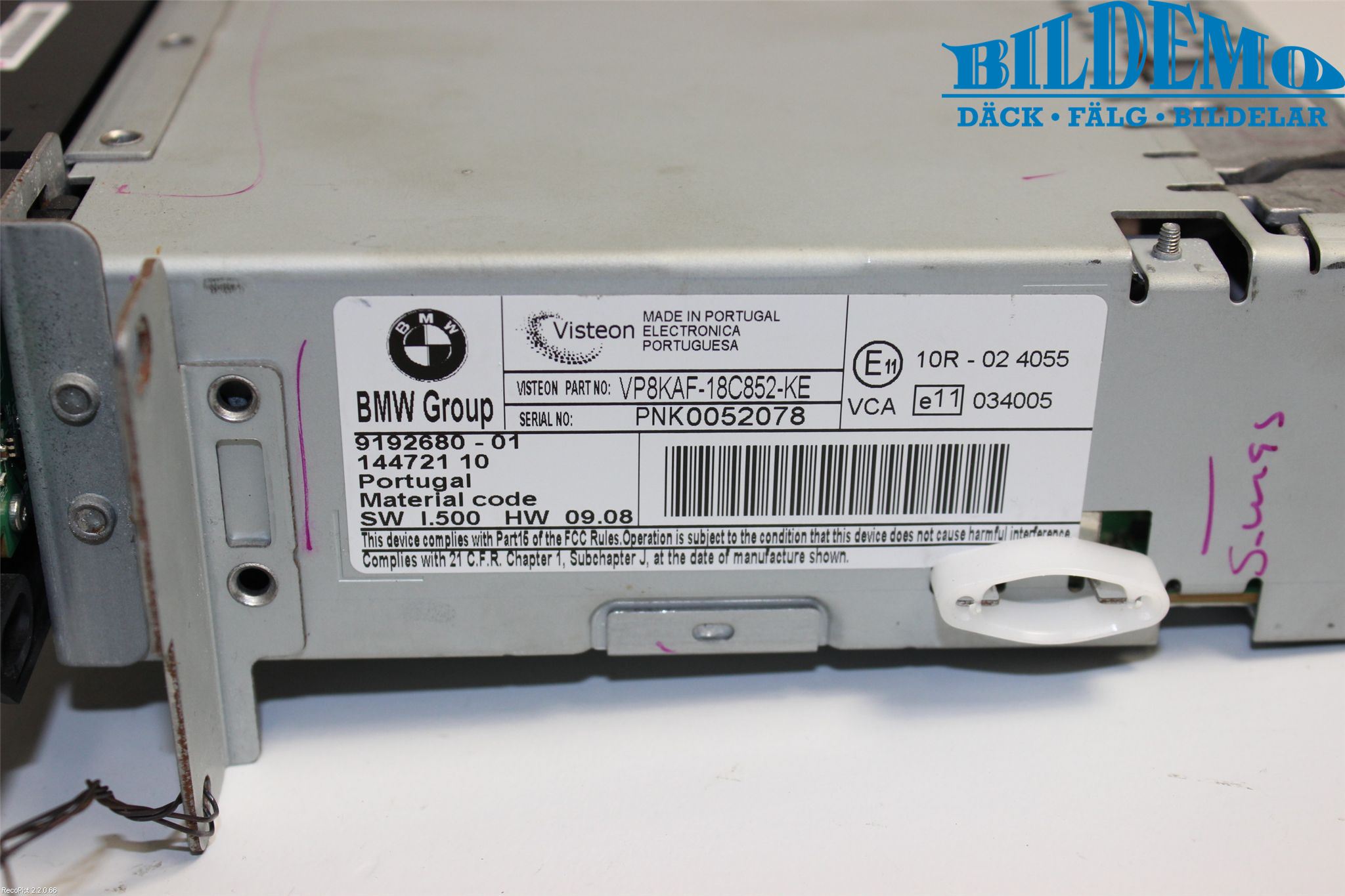 BMW 5 E60/61 Sed/Tou 02-10 Stereo Radio Med Cd