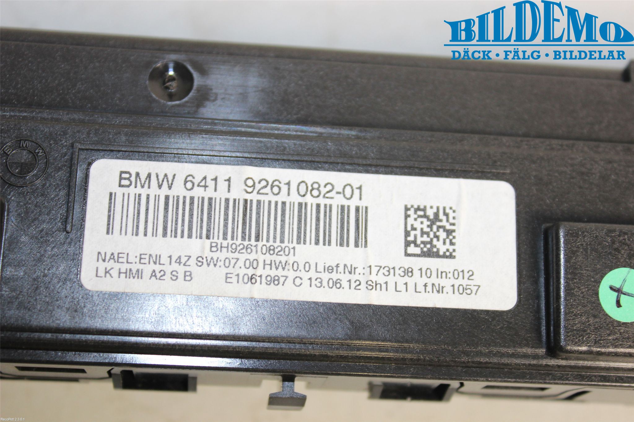 BMW 3 F30/F31/F80 12-19 Varme Ac Betjening-Display