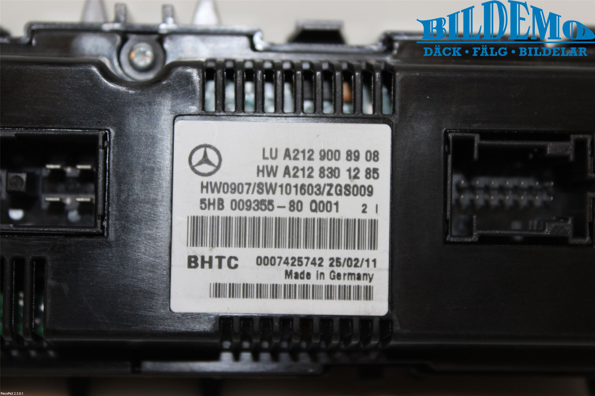 Mercedes-Benz MB E-KLASS (W212) 09-16 Varme Ac Betjening-Display
