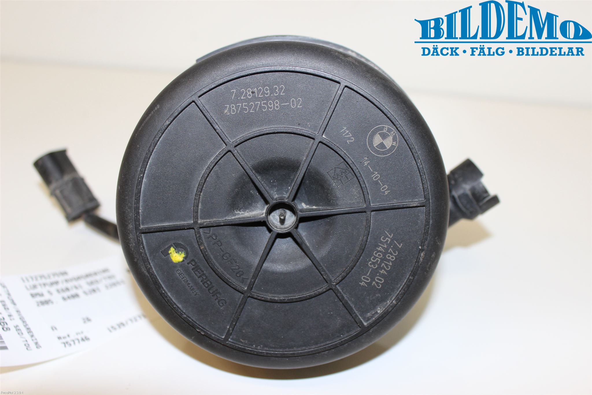 BMW 5 E60/61 Sed/Tou 02-10 Luftpumpe - Eksosrensing