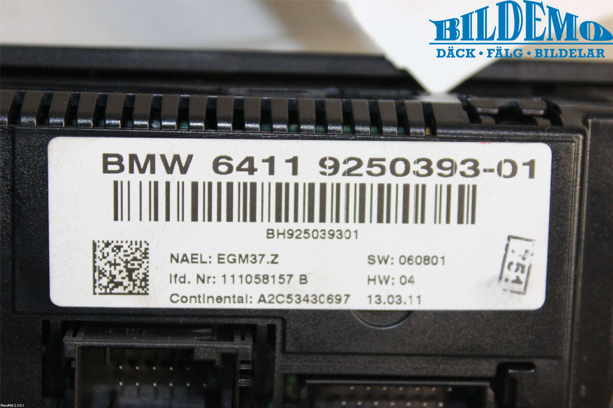 BMW 3 E92/93 Coupé/Cab 05-14 Varme Ac Betjening-Display