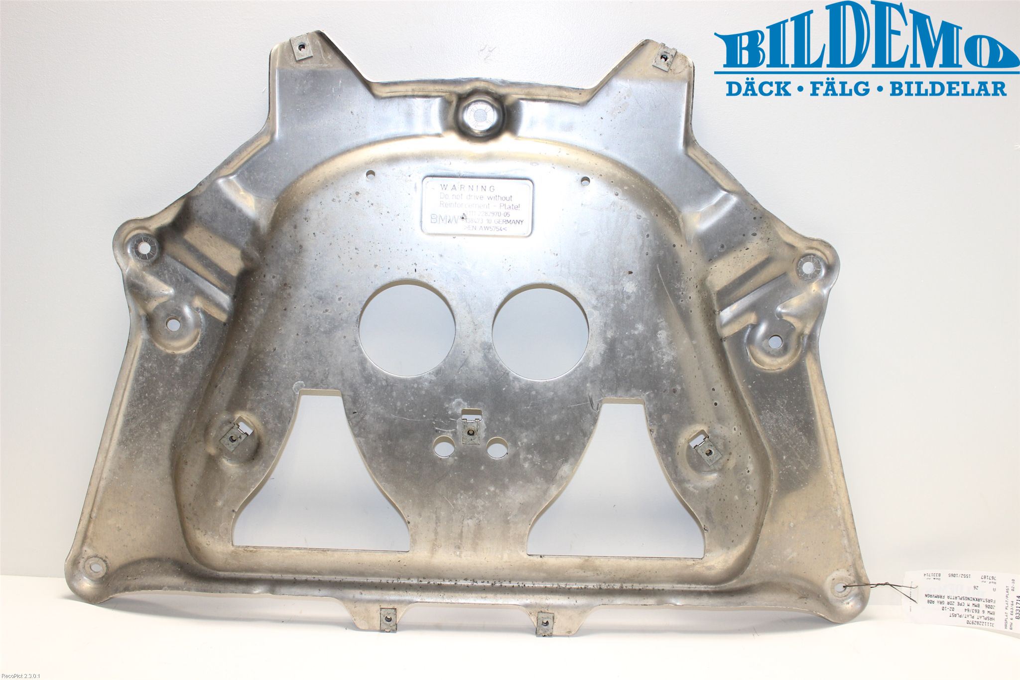 BMW 6 E63/64    02-10 Bunnplate U Motor-Gear-Dørk