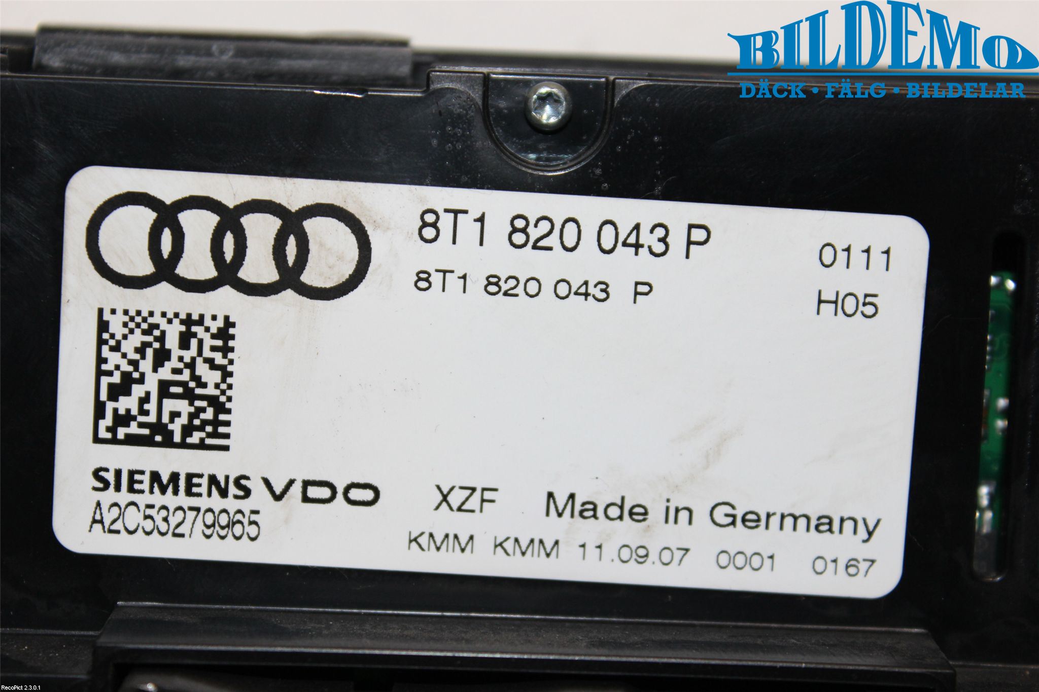 Audi A5 07-16 Varme Ac Betjening-Display