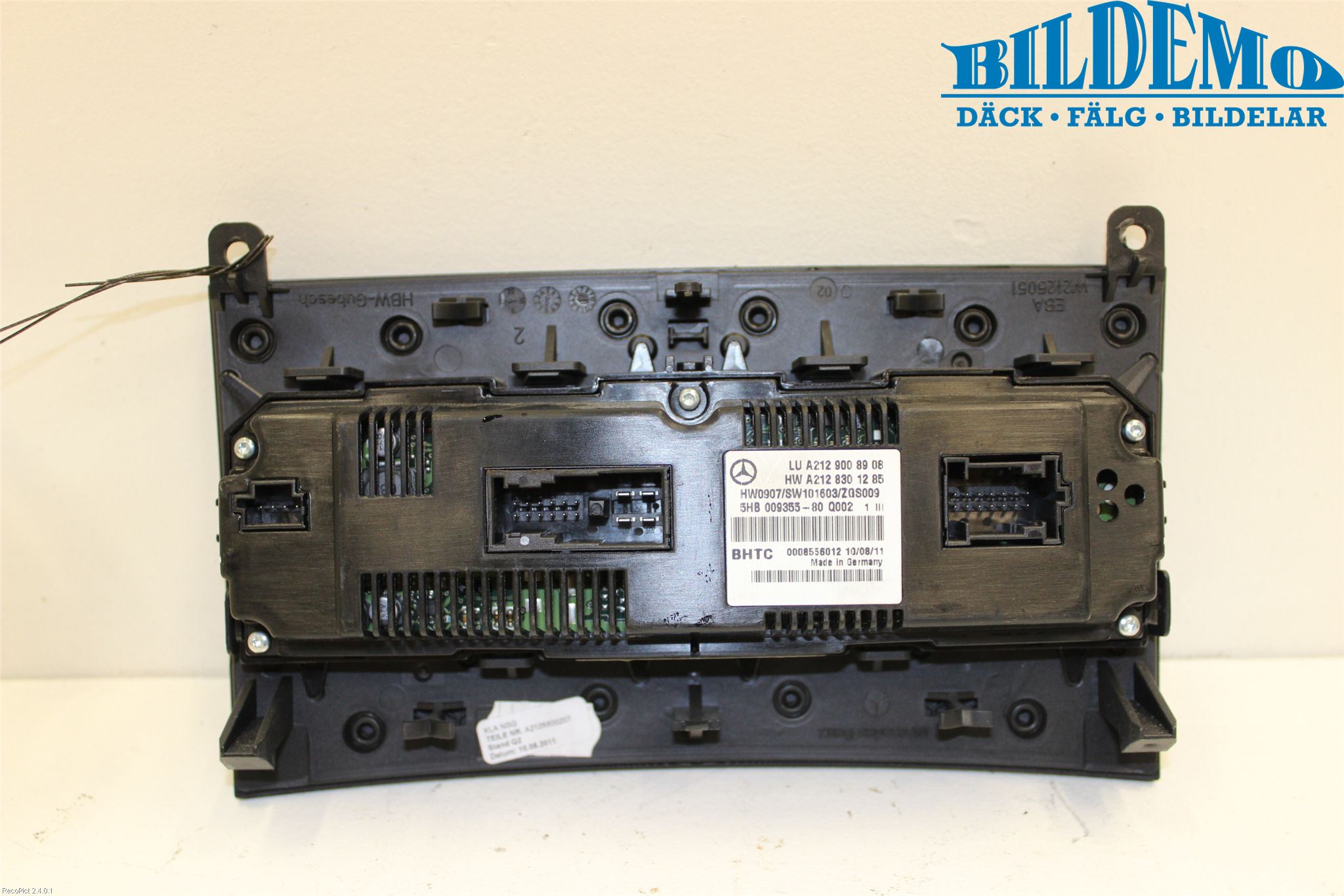 Mercedes-Benz MB E-KLASS (W212) 09-16 Varme Ac Betjening-Display
