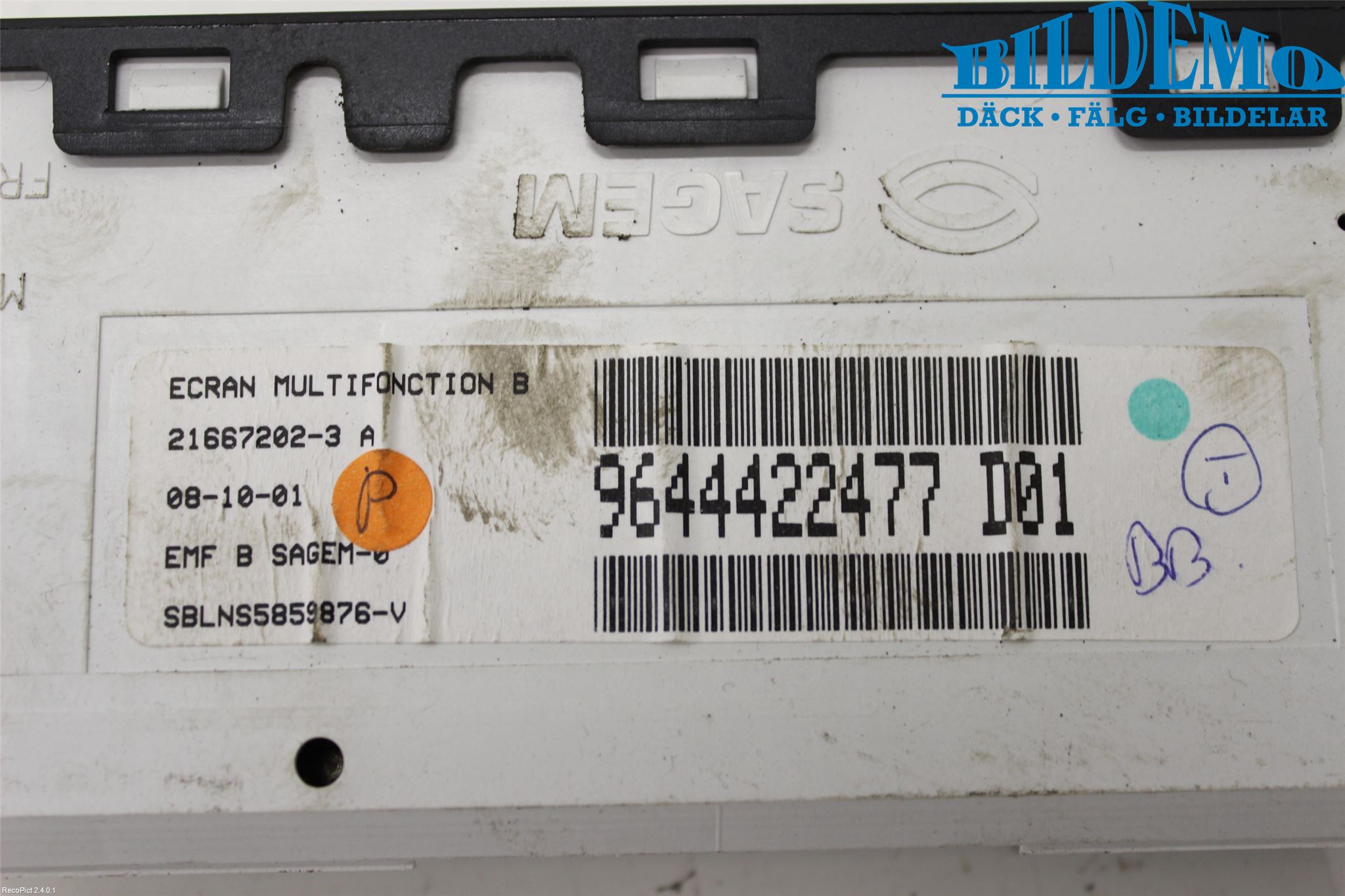 Citroen C5 -04 Instr Klokke