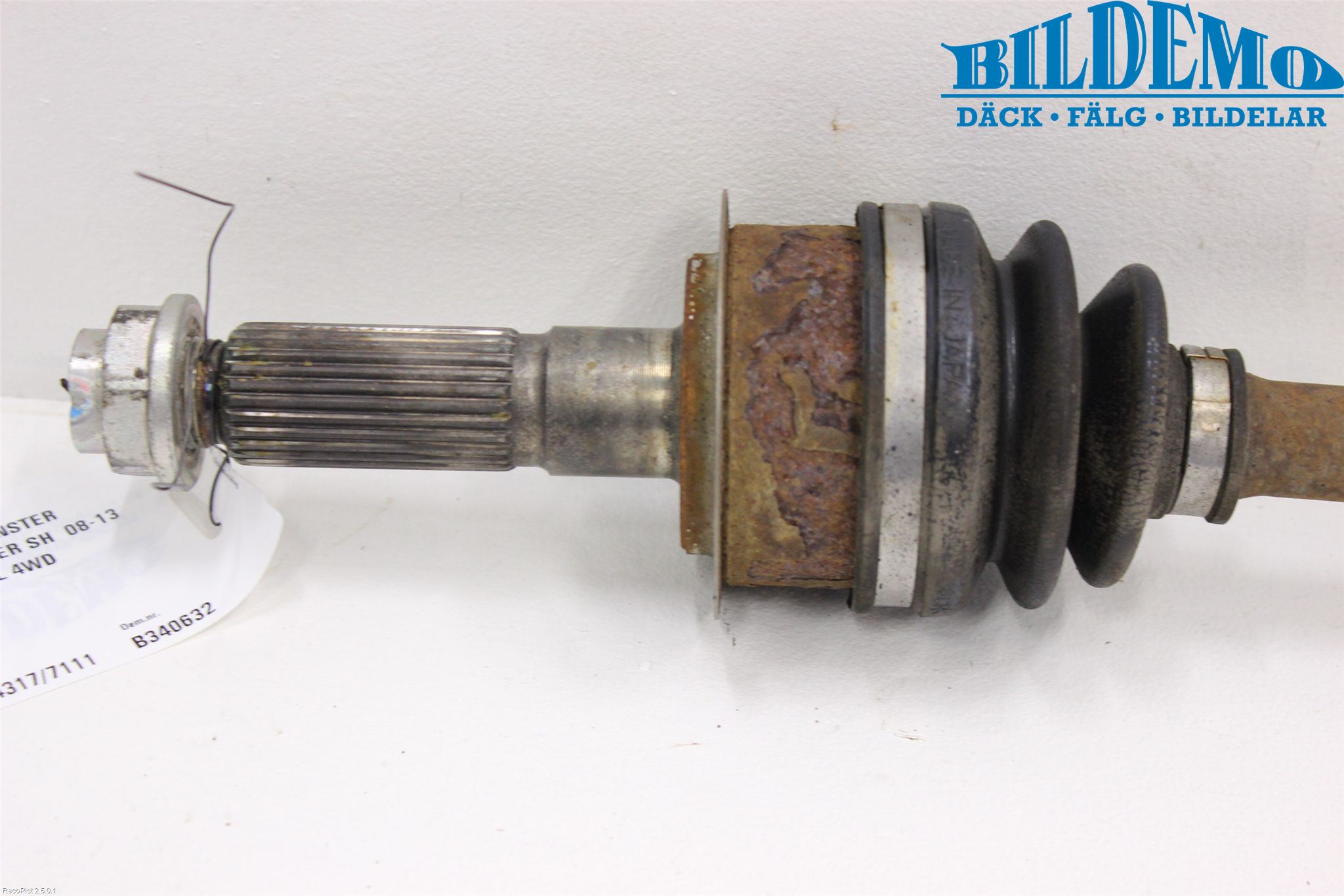 Subaru FORESTER SH  08-13 Drivaksel Bak Kompl Venstre