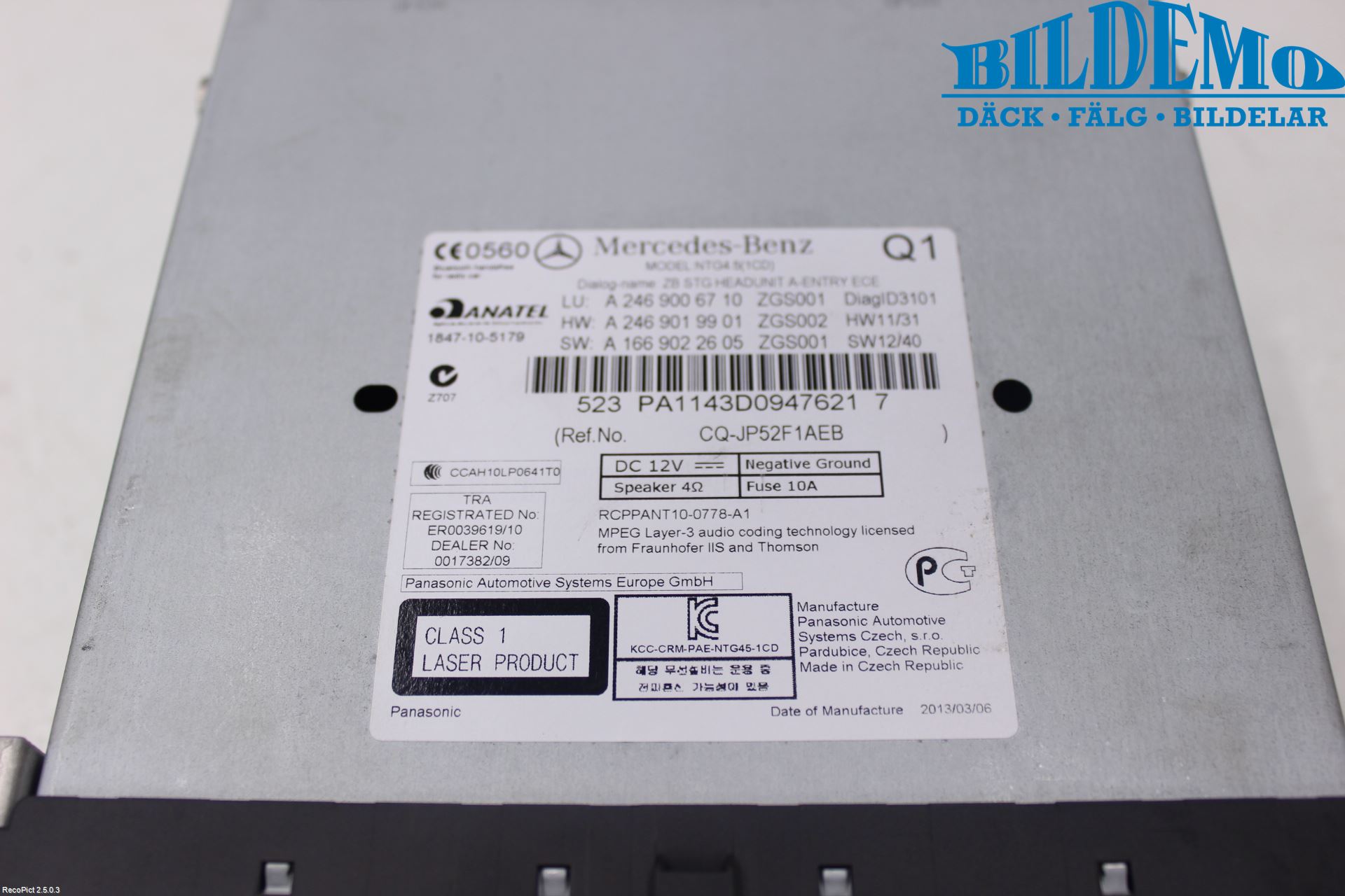Mercedes-Benz MB A-KLASS (W176) 13-18 Stereo Radio Med Cd