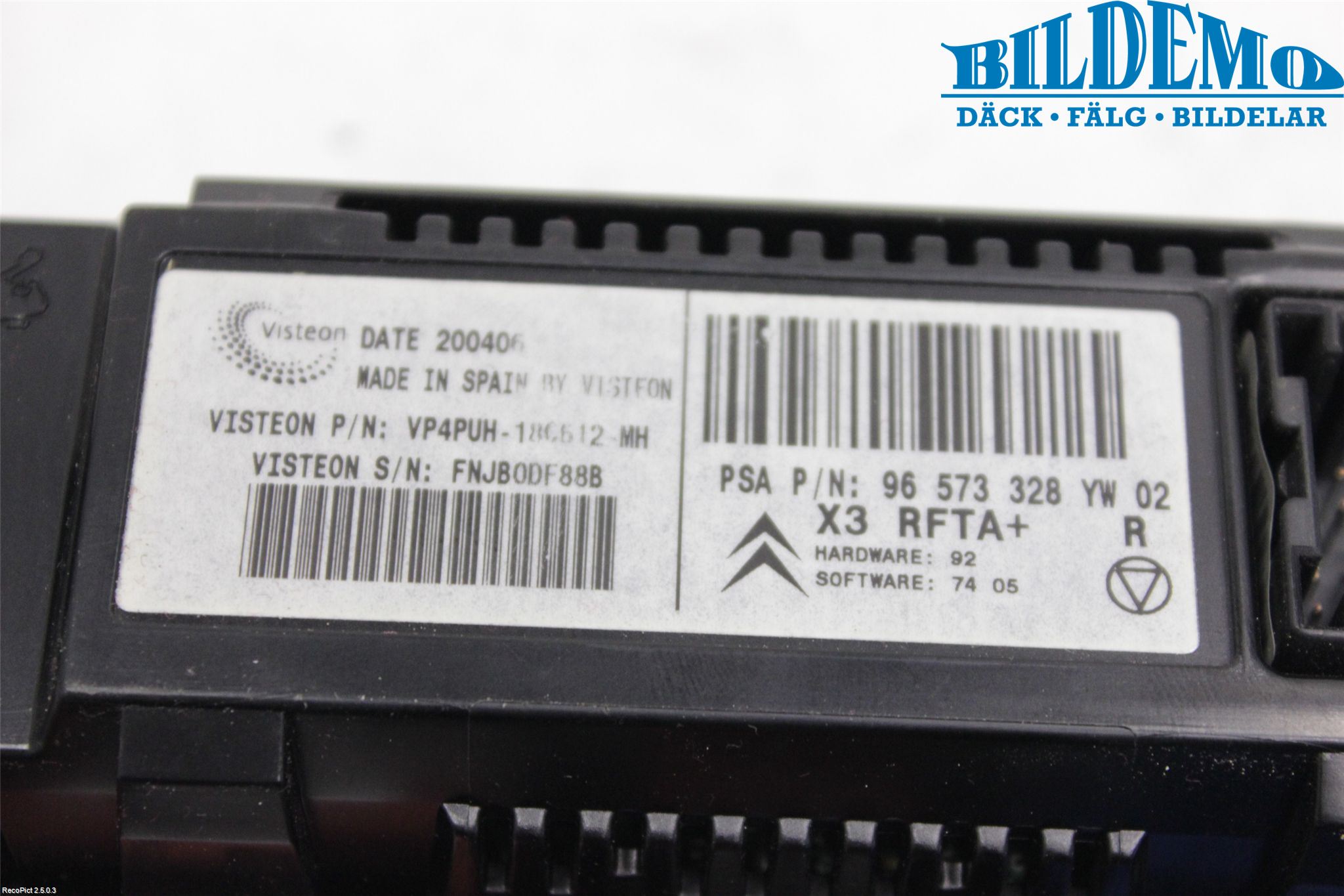 Citroen C5     05-08 Varme Ac Betjening-Display