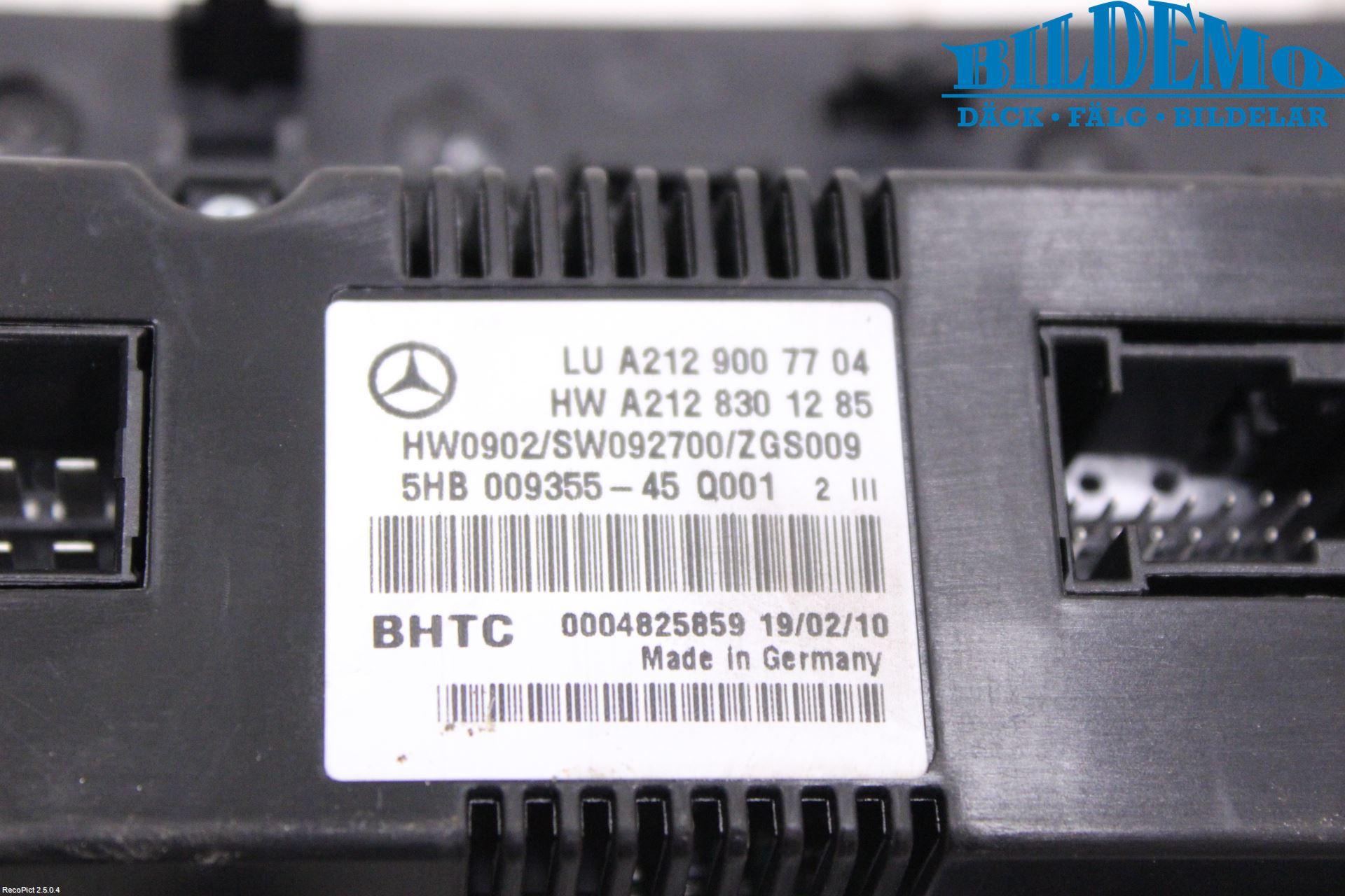Mercedes-Benz MB E-KLASS (W212) 09-16 Varme Ac Betjening-Display