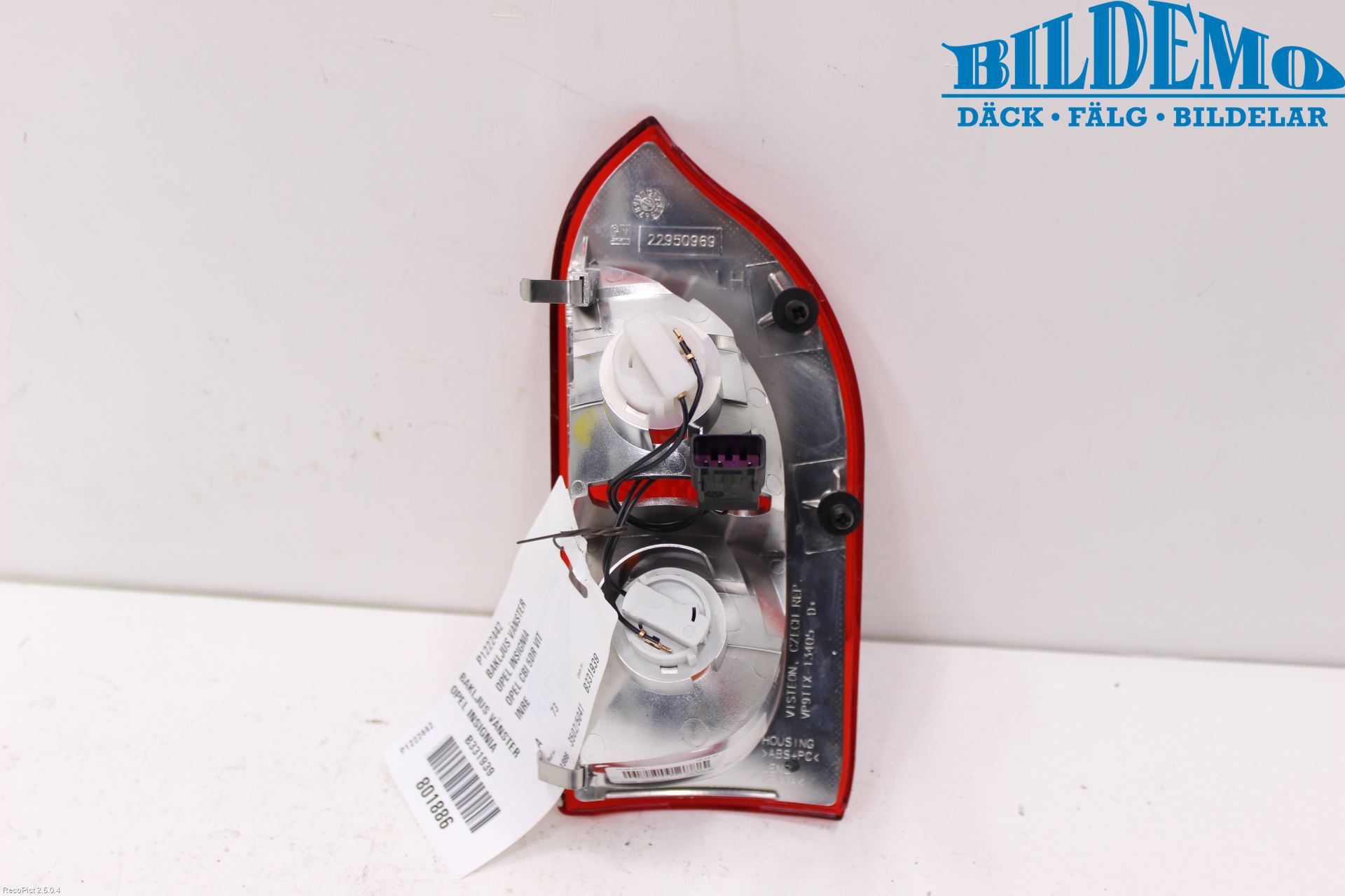 Opel INSIGNIA 09-16 Baklykt Venstre