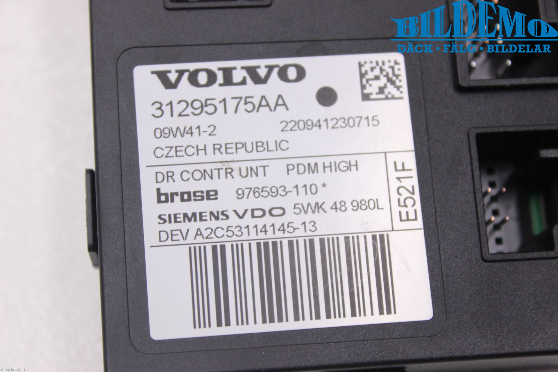 Volvo S40 08-12 Vindusheismotor