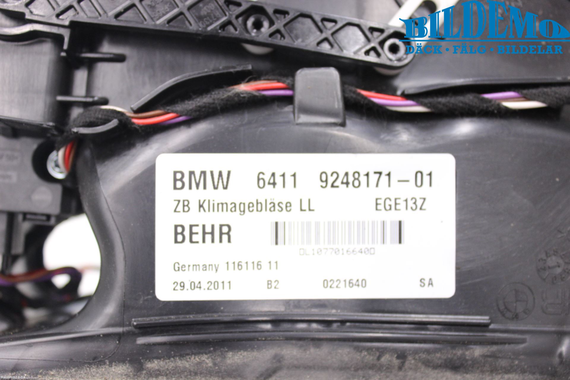 BMW 5 F10/F11/F18 09-17 Varmeapparat Viftemotor