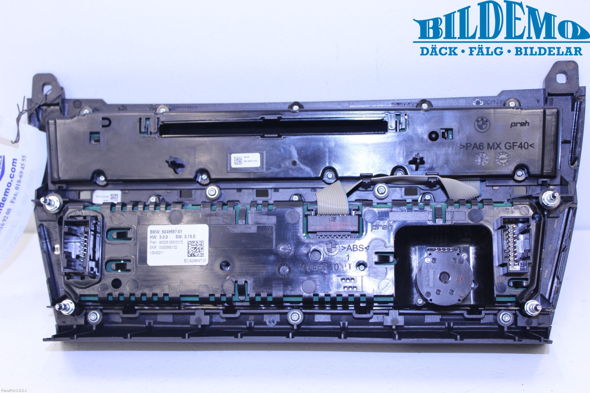 BMW 5 F10/F11/F18 09-17 Varme Ac Betjening-Display