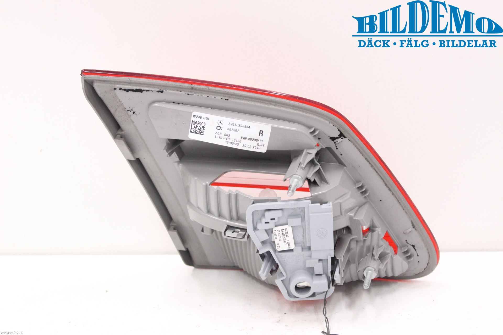 Mercedes-Benz MB B-KLASS (W246/W242) 12-19 Baklykt Høyre  På Luke(Indre)