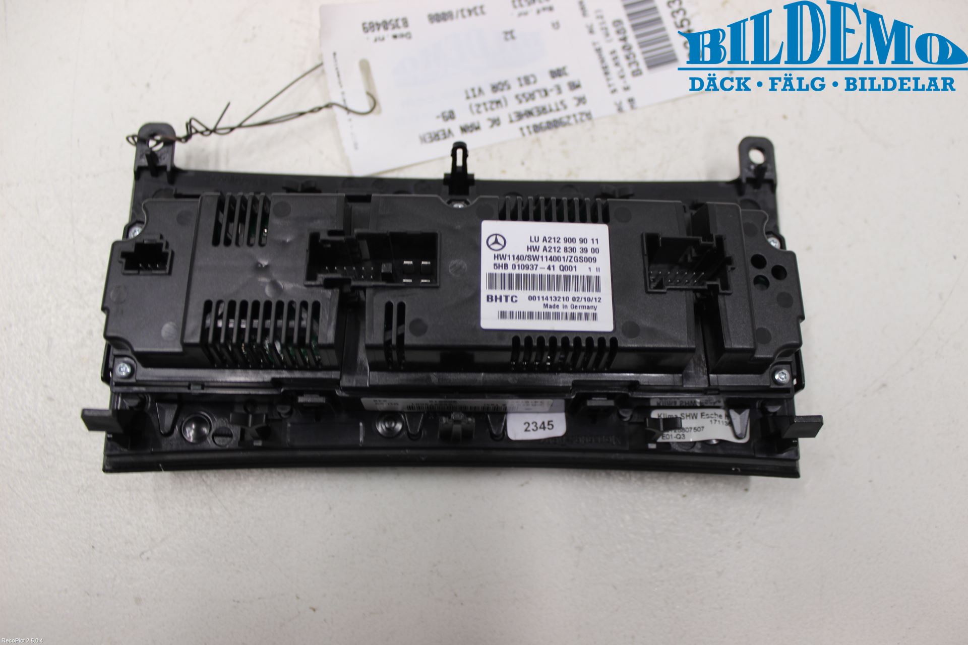 Mercedes-Benz MB E-KLASS (W212) 09-16 Varme Ac Betjening-Display