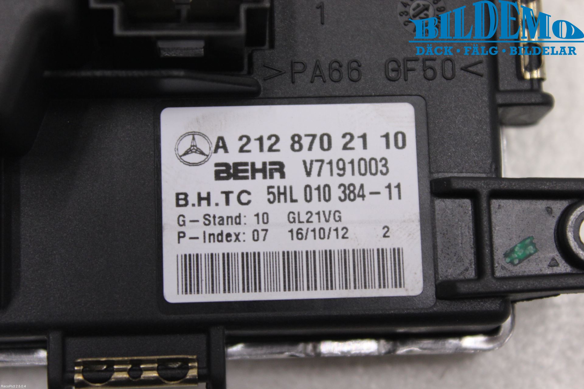 Mercedes-Benz MB E-KLASS (W212) 09-16 Varmeapparat Viftemotstand