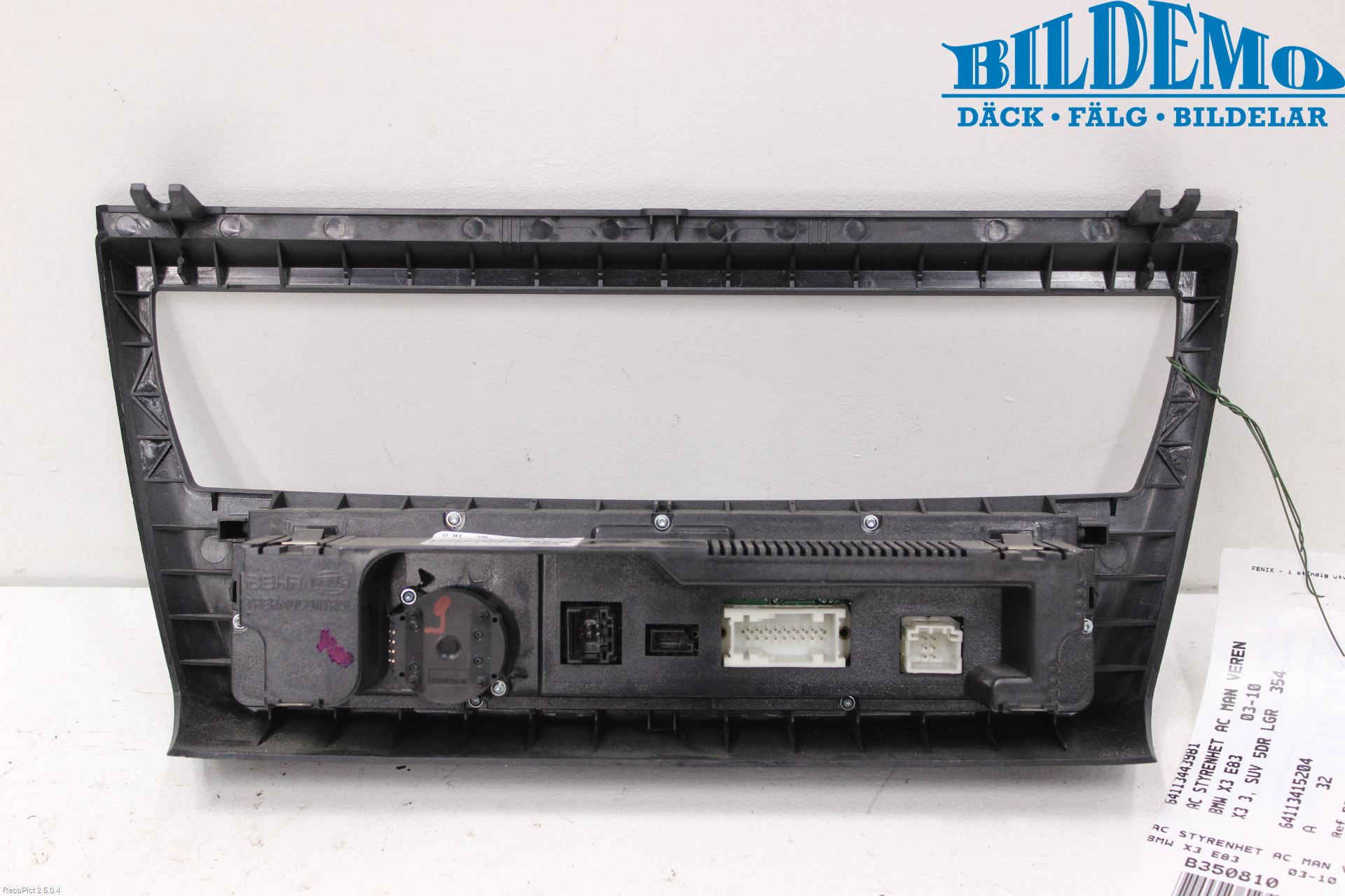 BMW X3 E83     03-10 Varme Ac Betjening-Display