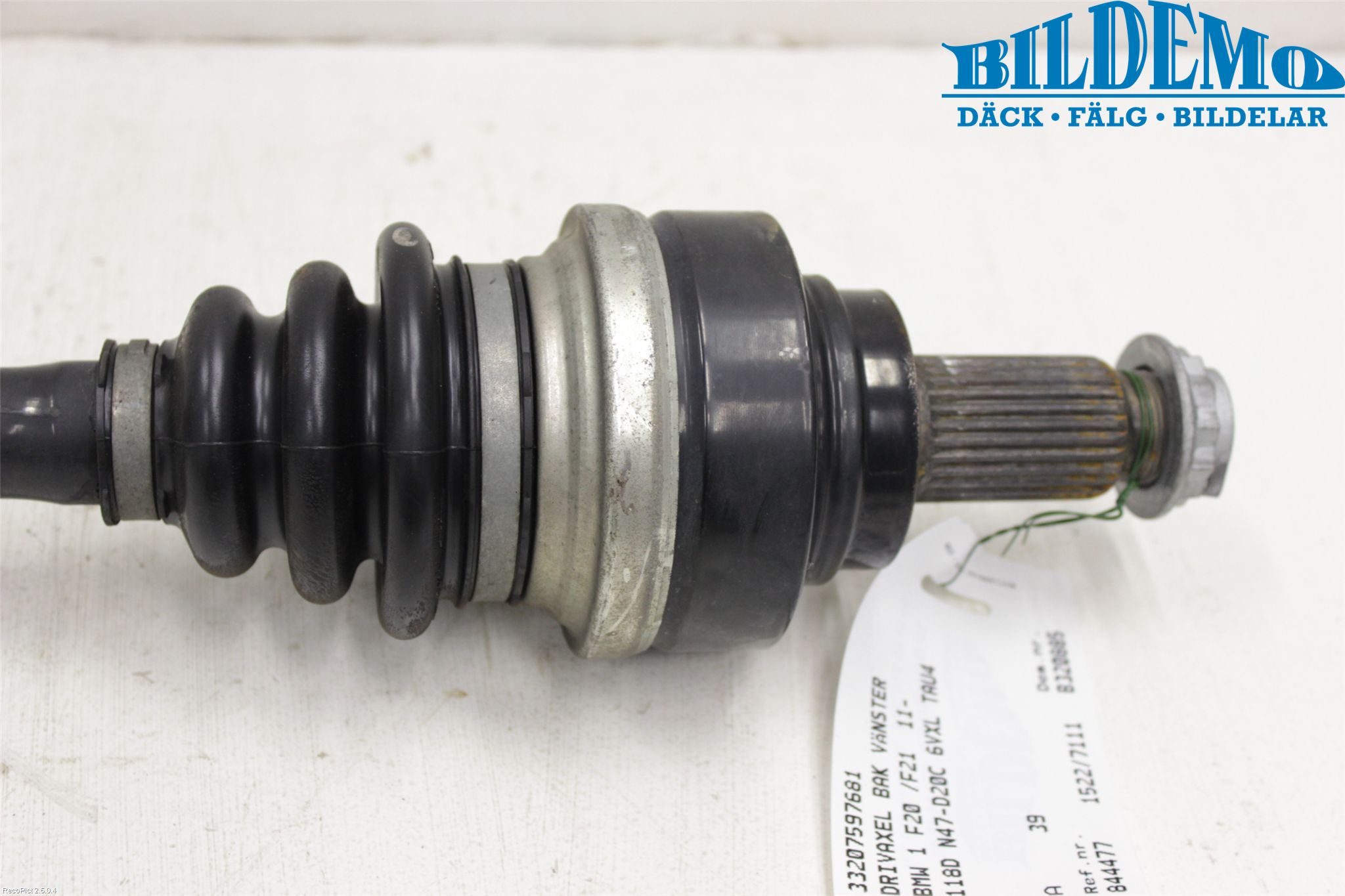 BMW 1 F20/F21 11-19 Drivaksel Bak Kompl Venstre
