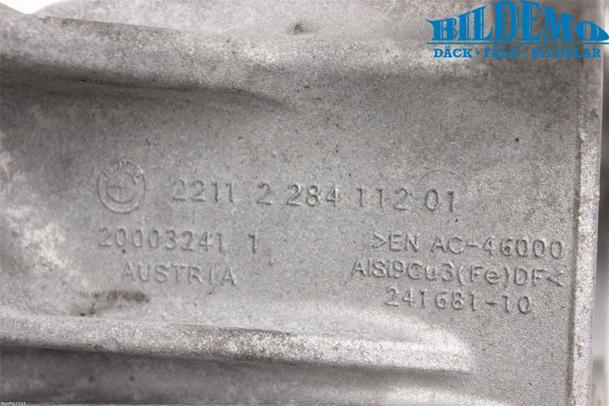 BMW 5 F10/F11/F18 09-17 Motor Feste Stål-Alu