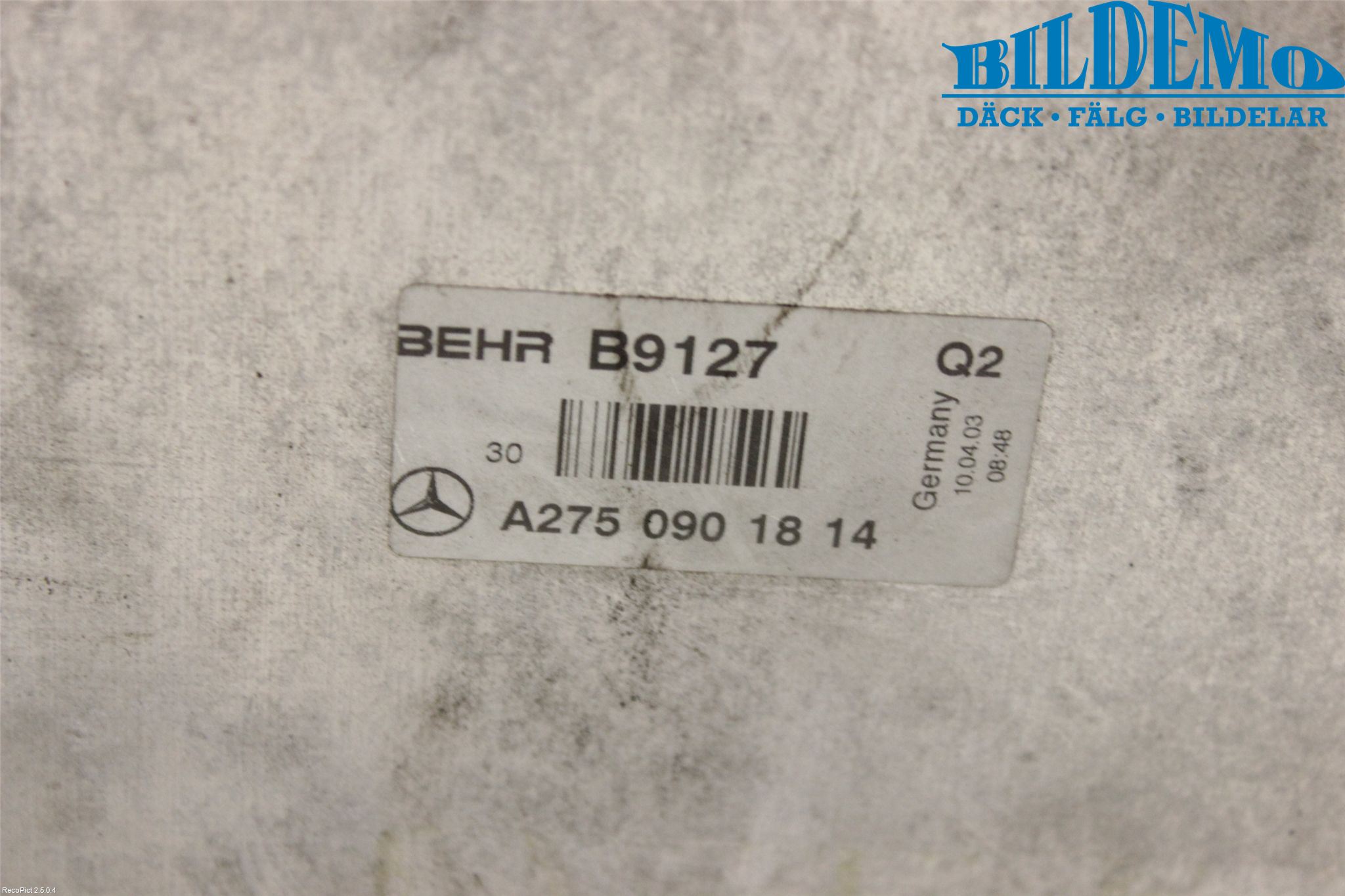 Mercedes-Benz MB SL-KLASS (R230) 00-11 Intercooler Radiator