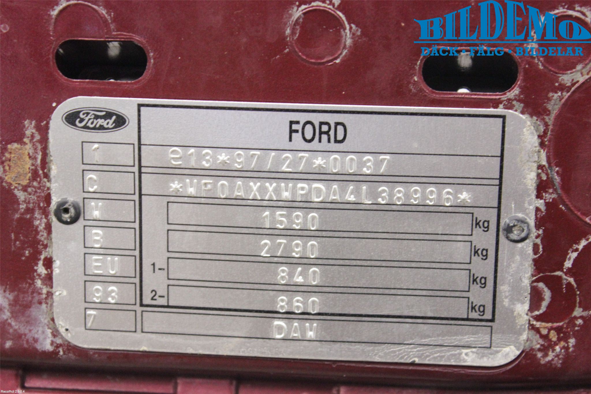 Ford FOCUS     99-04 Panserlåsplate-Bjelke