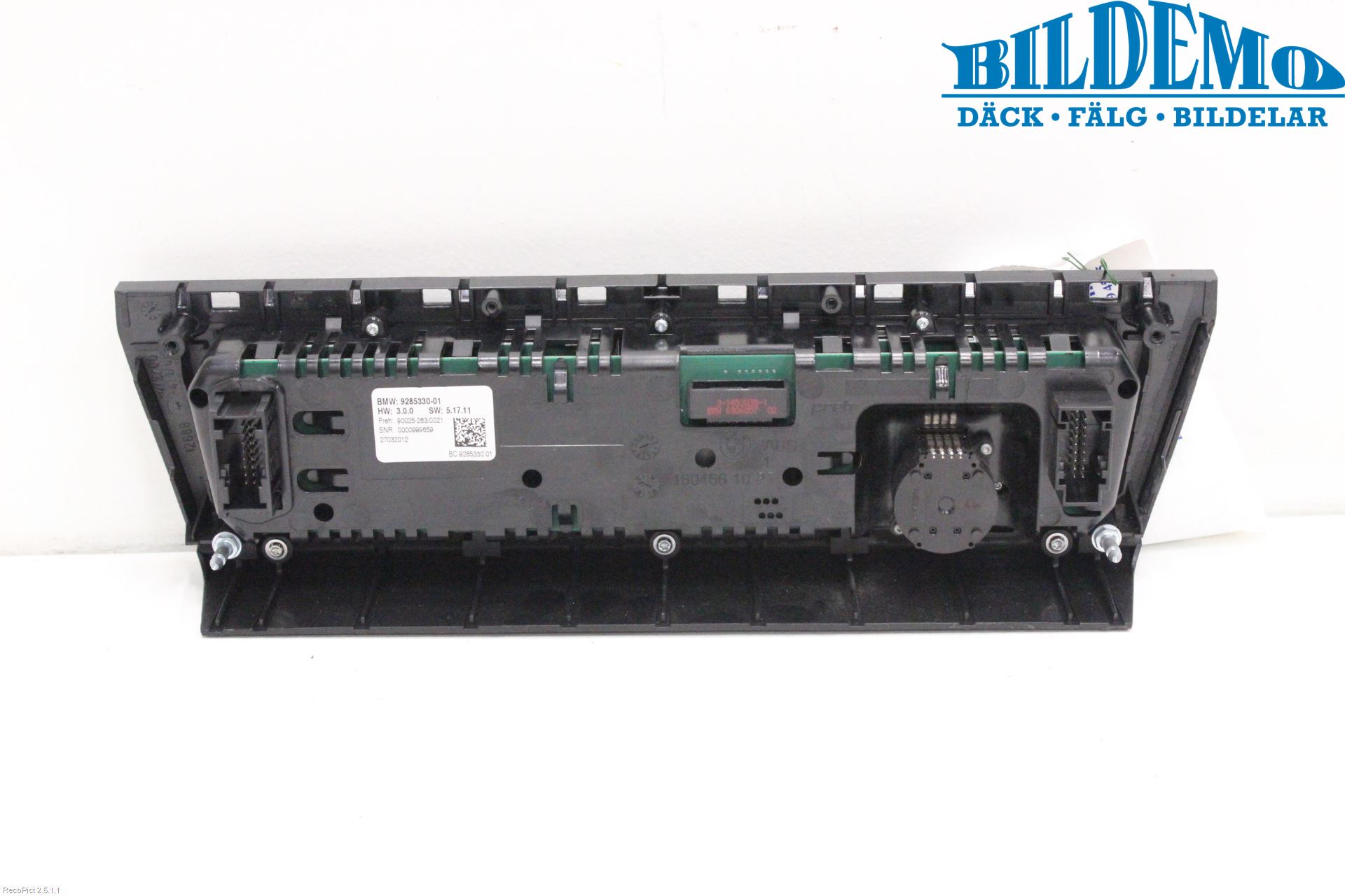 BMW 5 F10/F11/F18 09-17 Varme Ac Betjening-Display