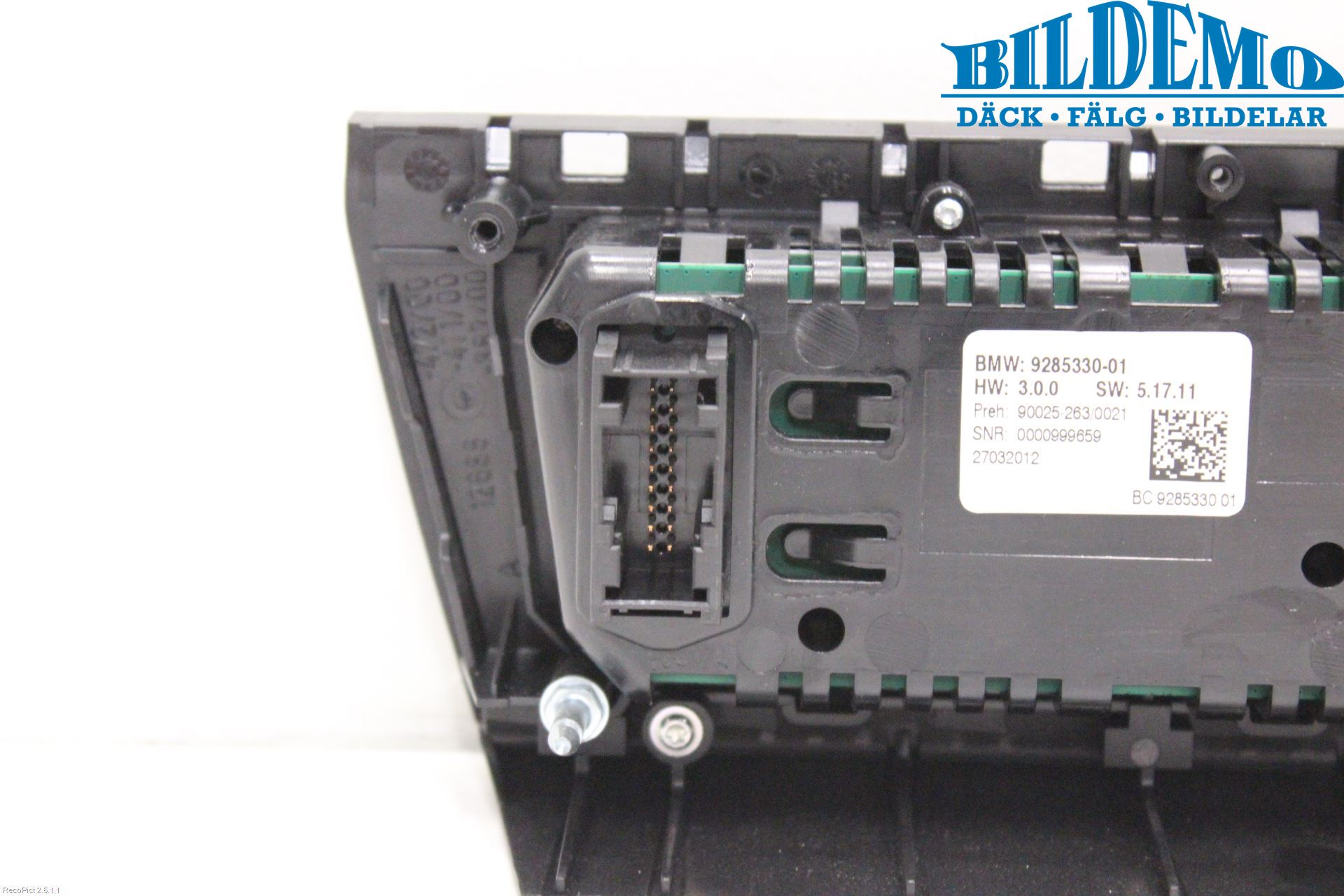 BMW 5 F10/F11/F18 09-17 Varme Ac Betjening-Display
